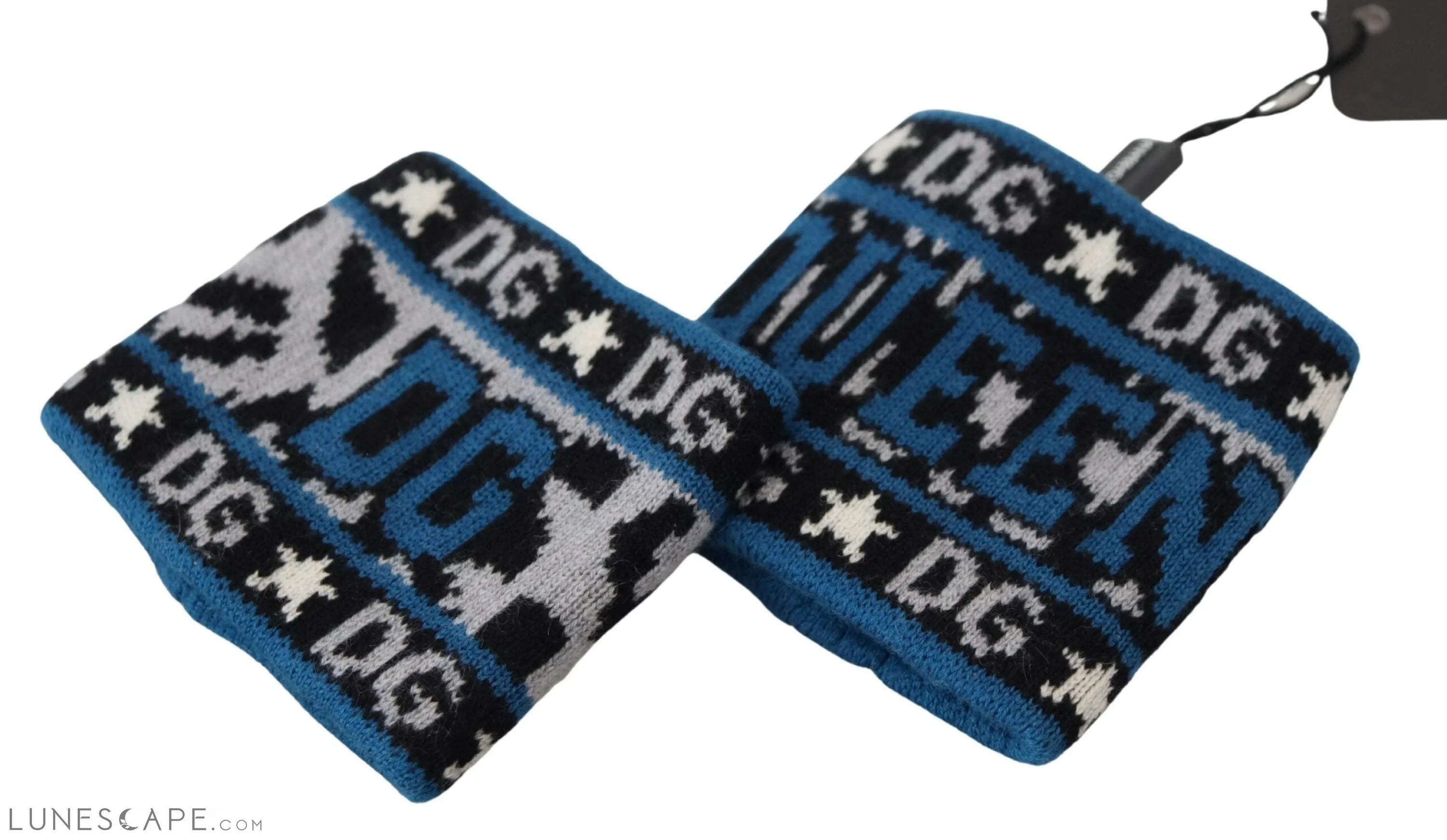 Dolce & Gabbana Exclusive Blue Cashmere-Wool Blend Wrist Wrap LUNESCAPE