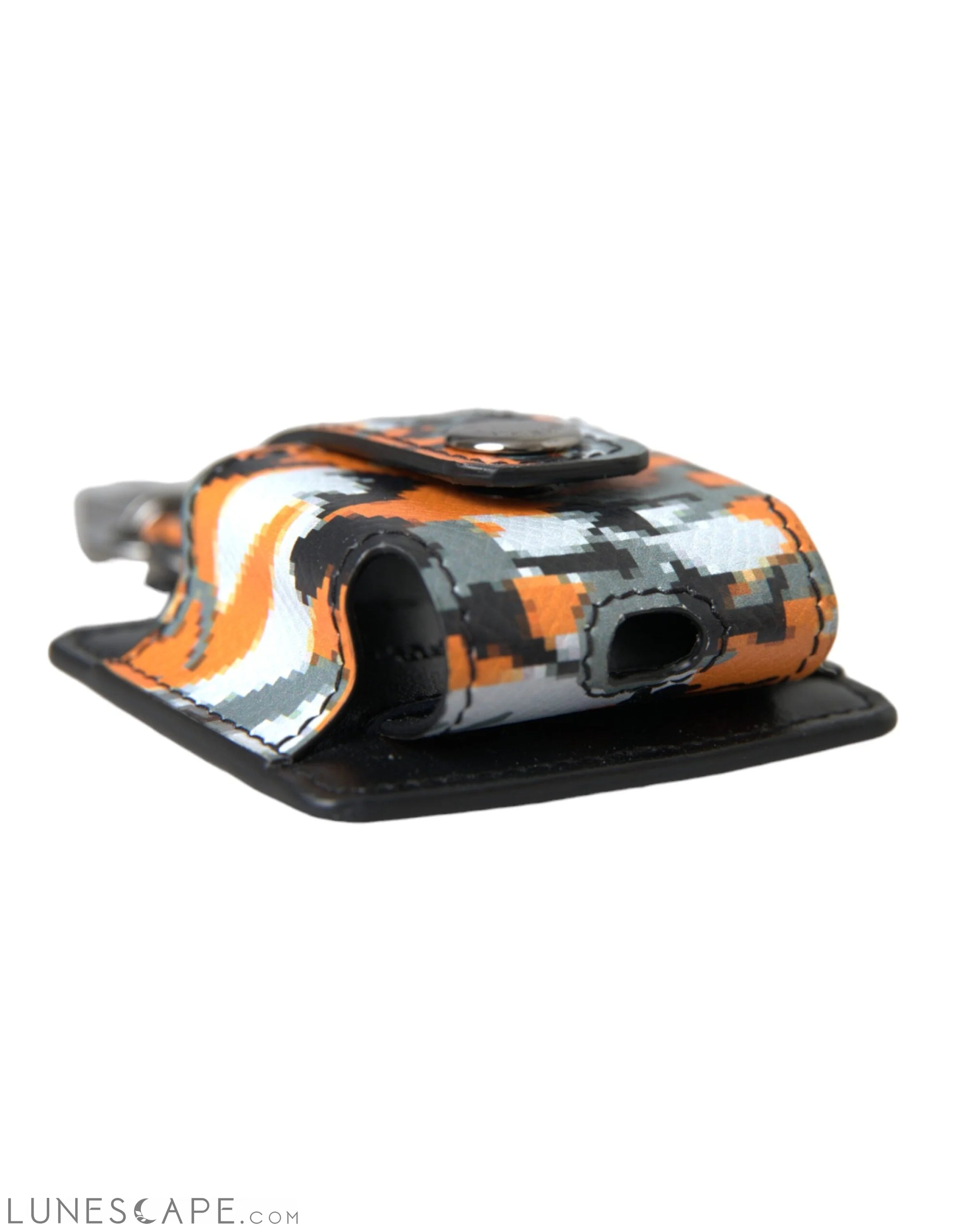 Dolce & Gabbana Multicolor Camouflage Print Leather Logo Metal Airpods Case LUNESCAPE
