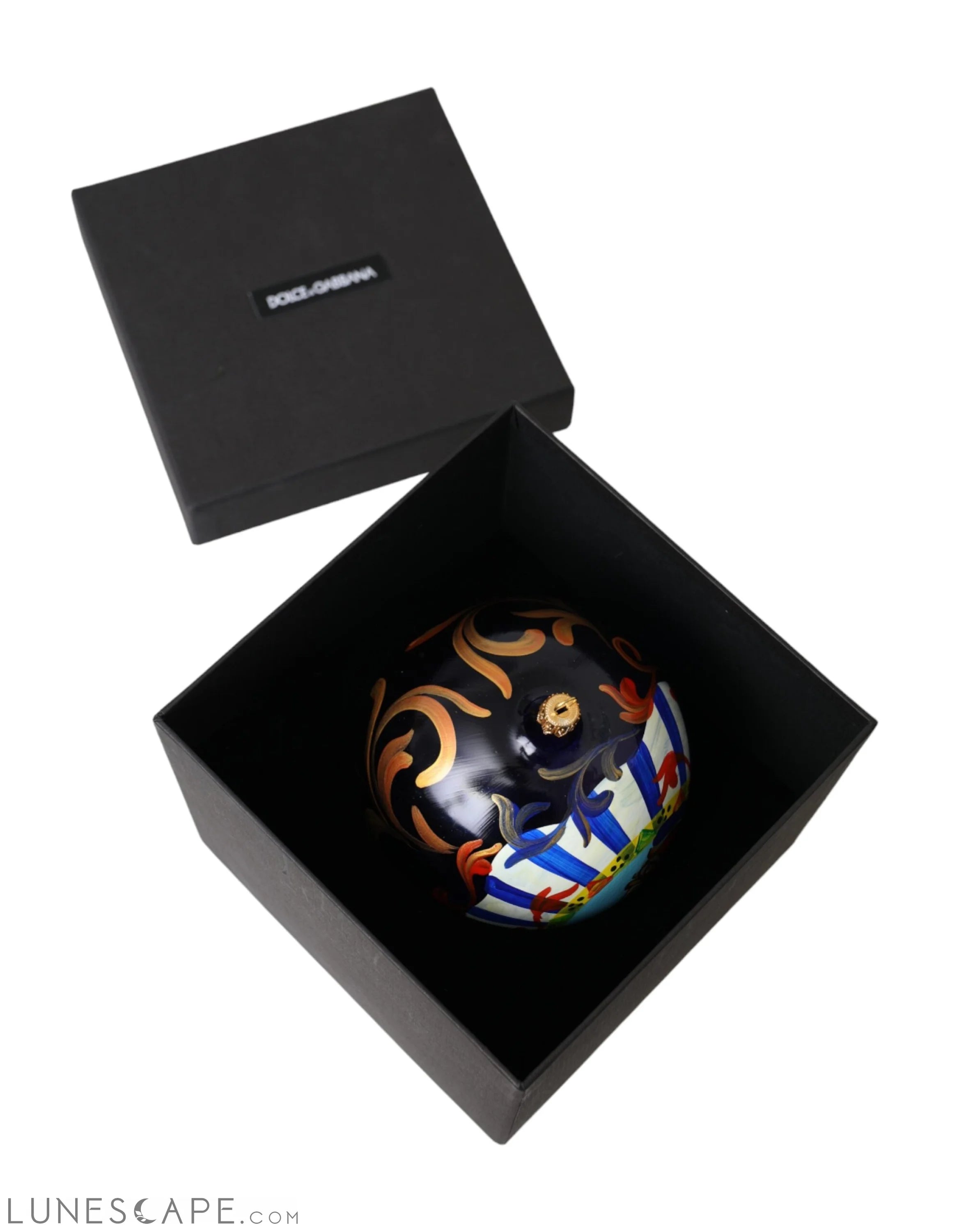 Dolce & Gabbana Multicolor Carretto Print Round Ornament Christmas Ball LUNESCAPE