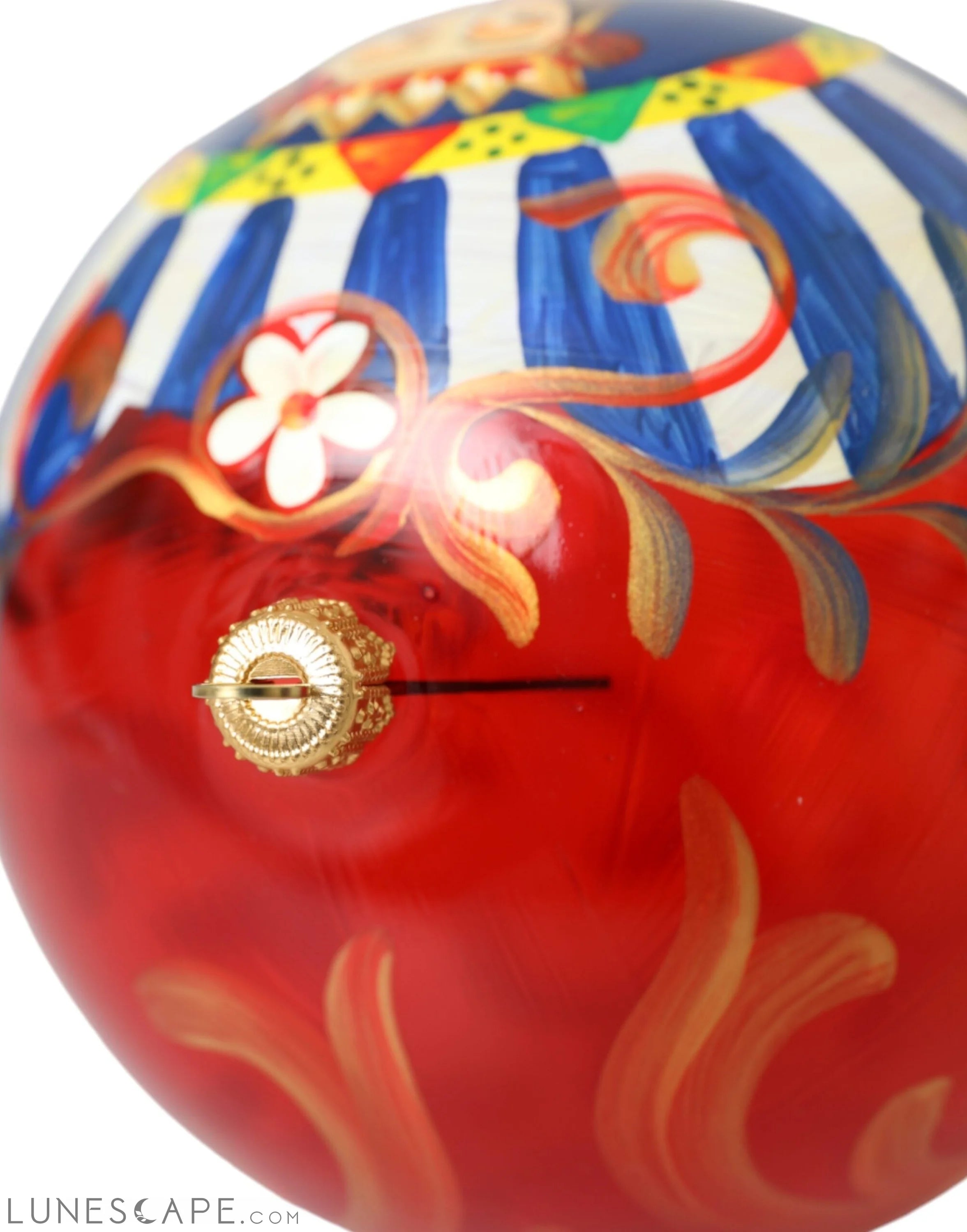 Dolce & Gabbana Multicolor Carretto Print Round Ornament Christmas Ball LUNESCAPE