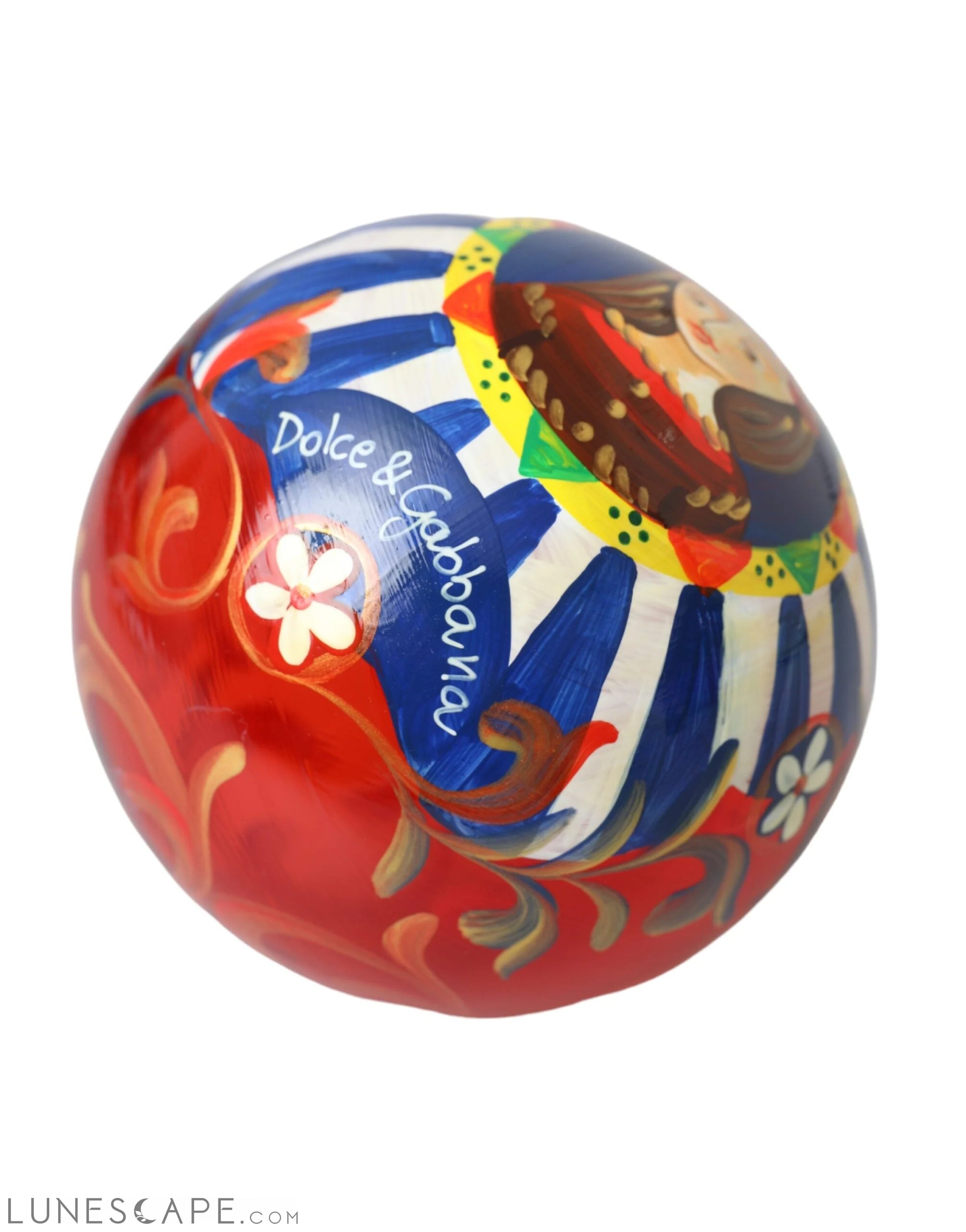 Dolce & Gabbana Multicolor Carretto Print Round Ornament Christmas Ball LUNESCAPE