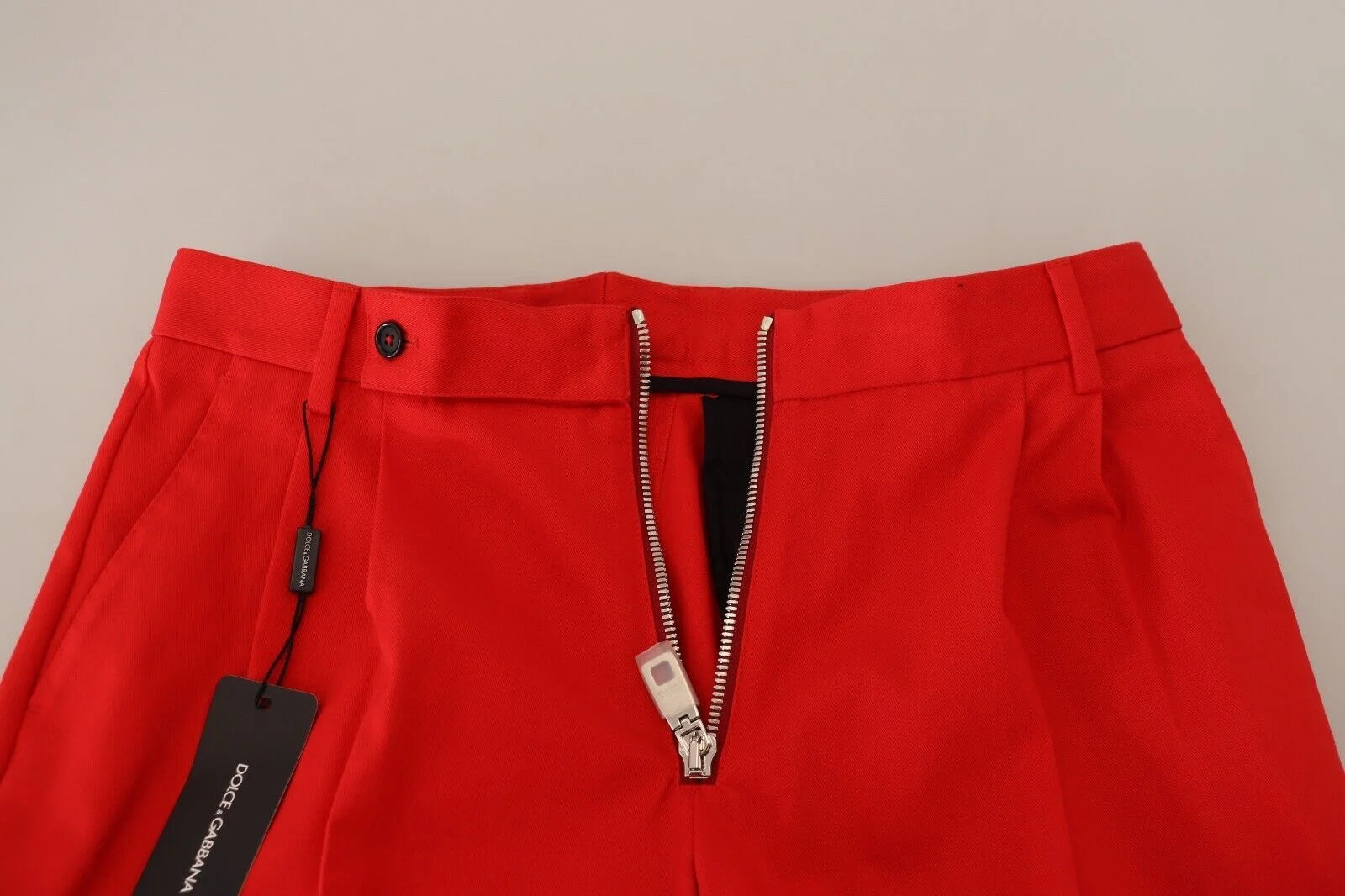 Dolce & Gabbana Stunning Red Mainline Cotton Pants LUNESCAPE