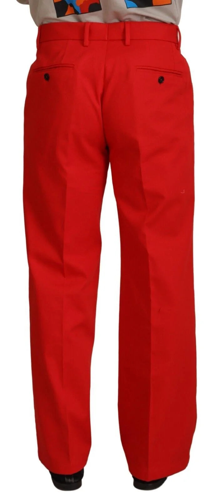 Dolce & Gabbana Stunning Red Mainline Cotton Pants LUNESCAPE