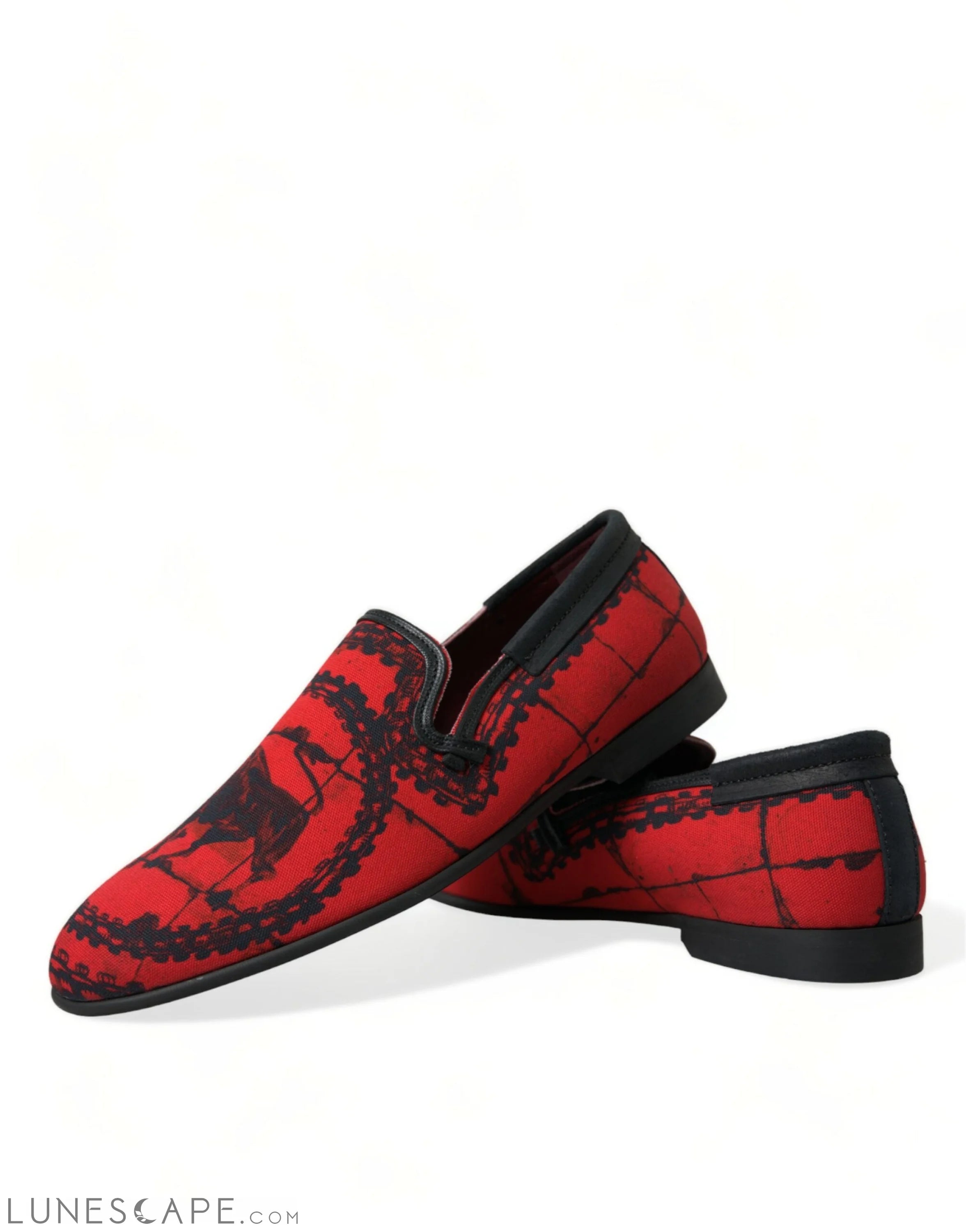 Dolce & Gabbana Torero-Inspired Luxe Red & Black Loafers LUNESCAPE