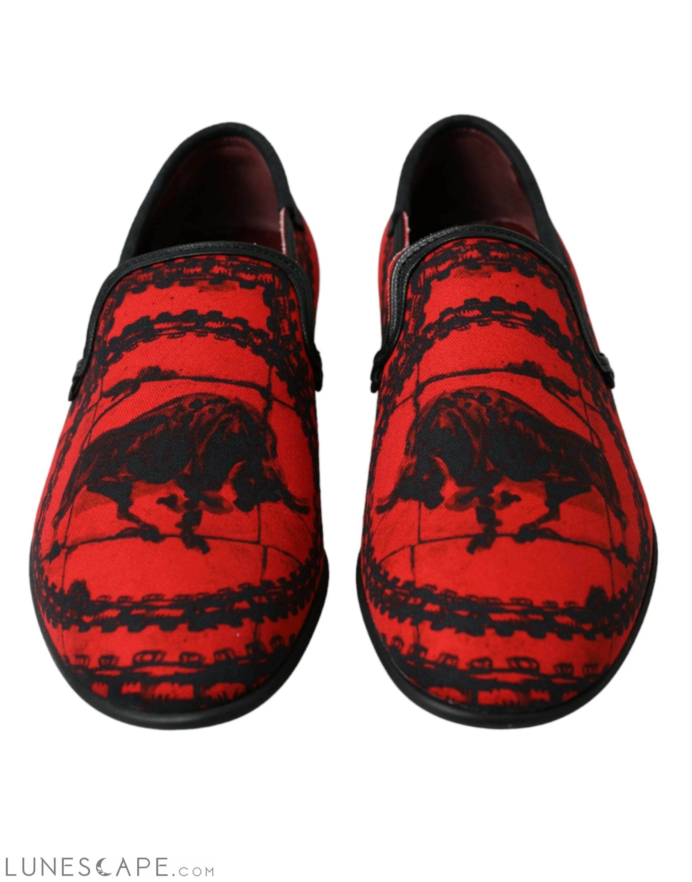 Dolce & Gabbana Torero-Inspired Luxe Red & Black Loafers LUNESCAPE