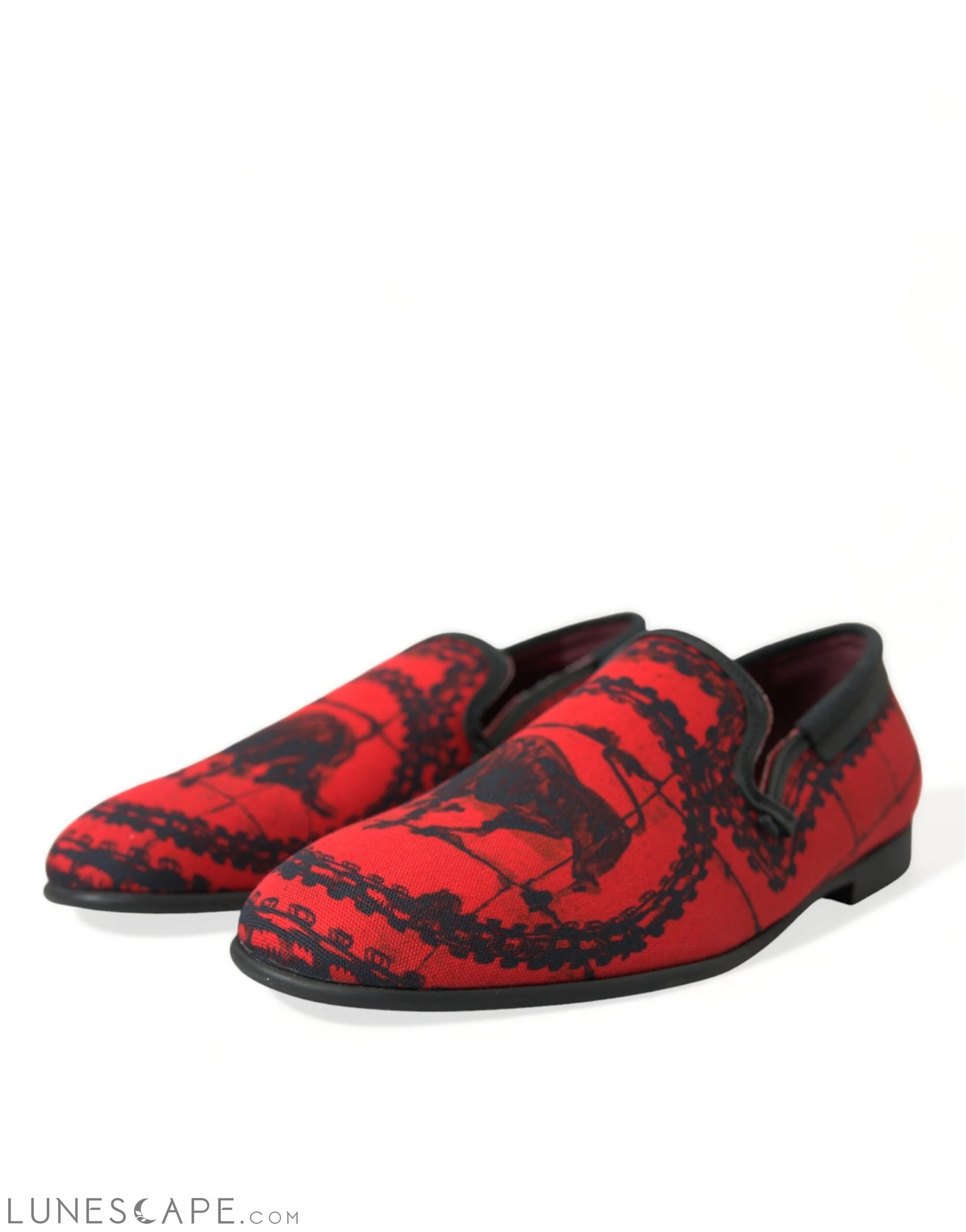 Dolce & Gabbana Torero-Inspired Luxe Red & Black Loafers LUNESCAPE