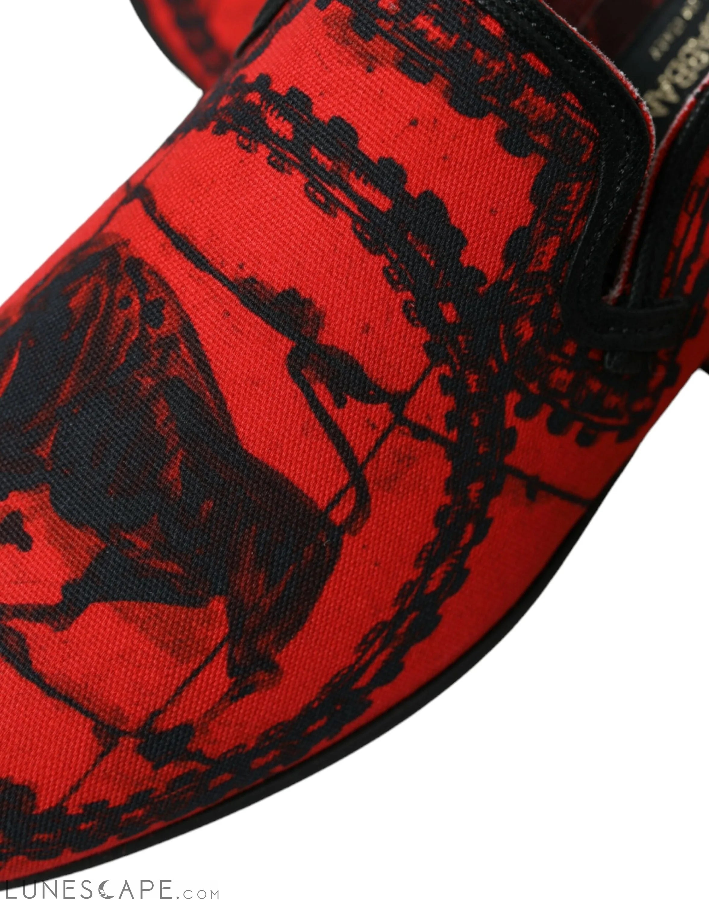 Dolce & Gabbana Torero-Inspired Luxe Red & Black Loafers LUNESCAPE