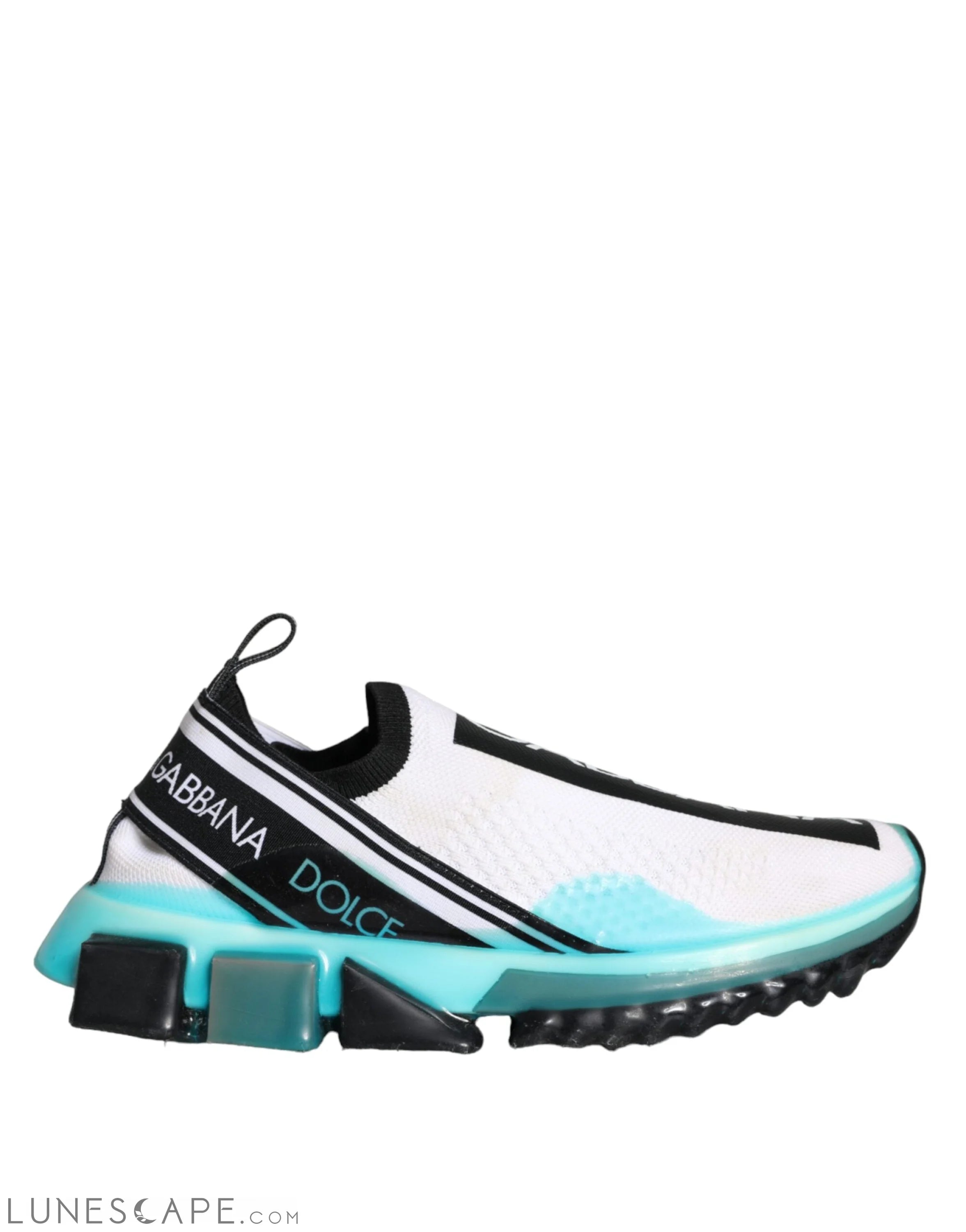 Dolce & Gabbana White Blue Slip On Sorrento Sneakers Shoes LUNESCAPE