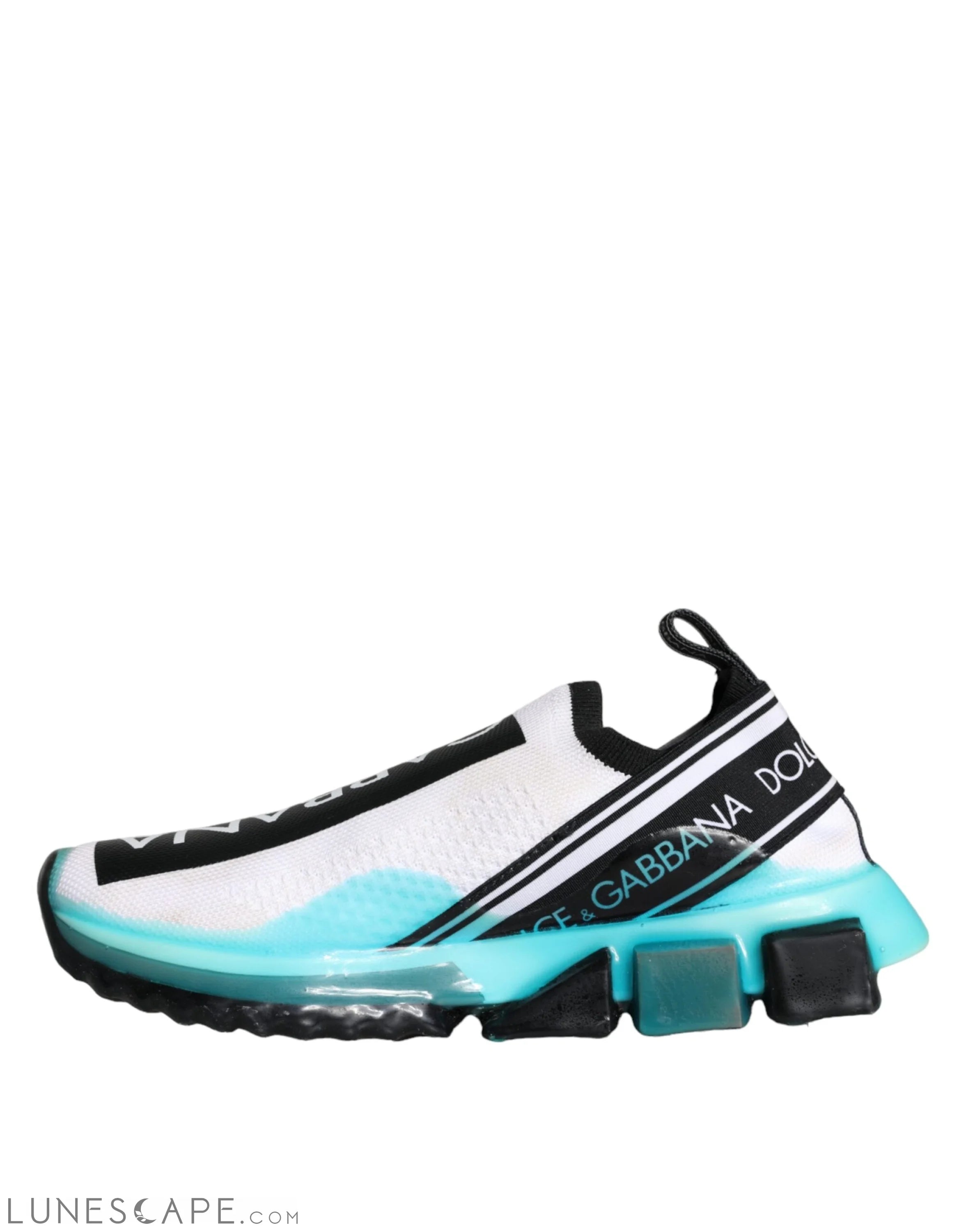 Dolce & Gabbana White Blue Slip On Sorrento Sneakers Shoes LUNESCAPE
