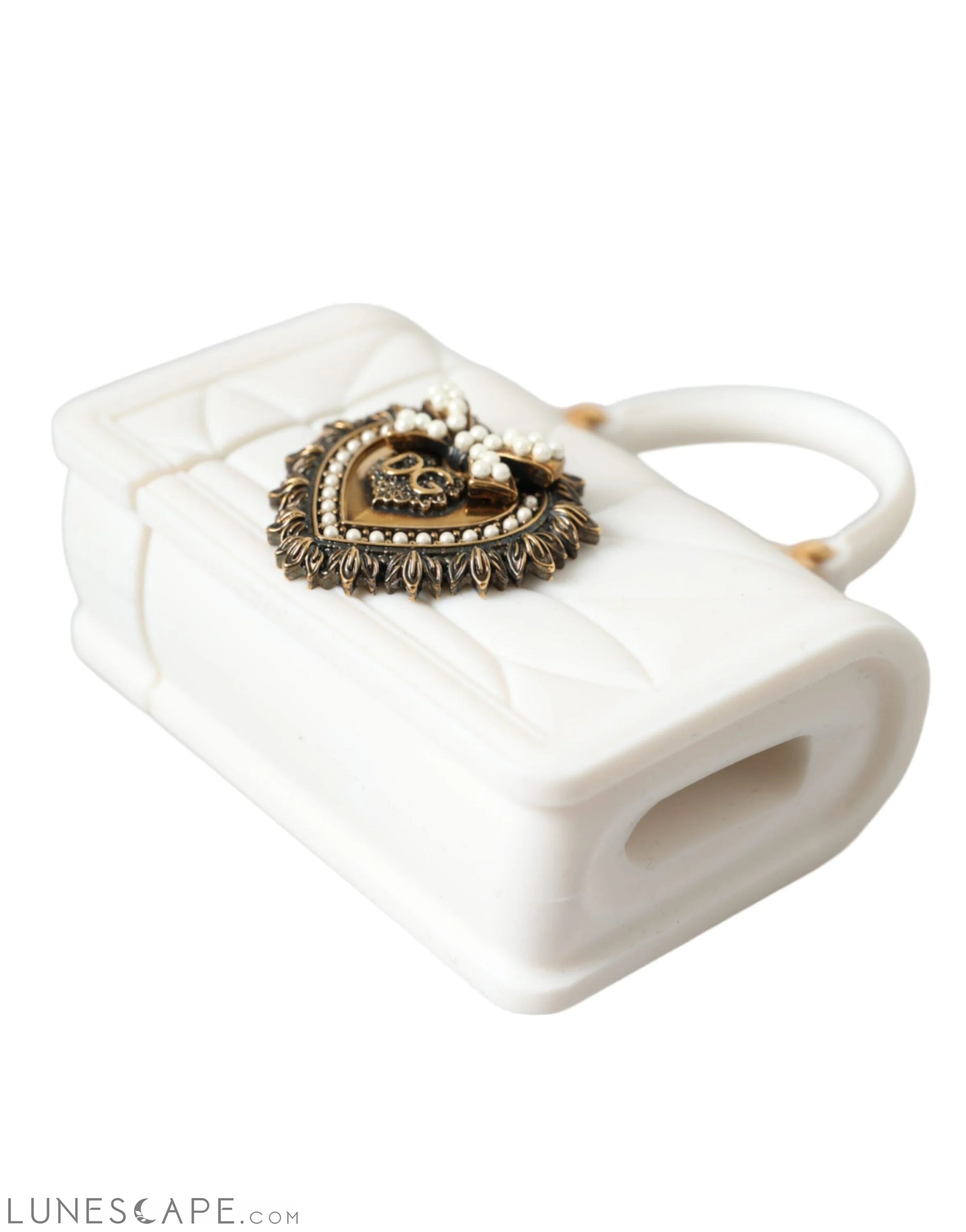 Dolce & Gabbana White Silicone Devotion Heart Cover Hand Bag Airpod Case LUNESCAPE