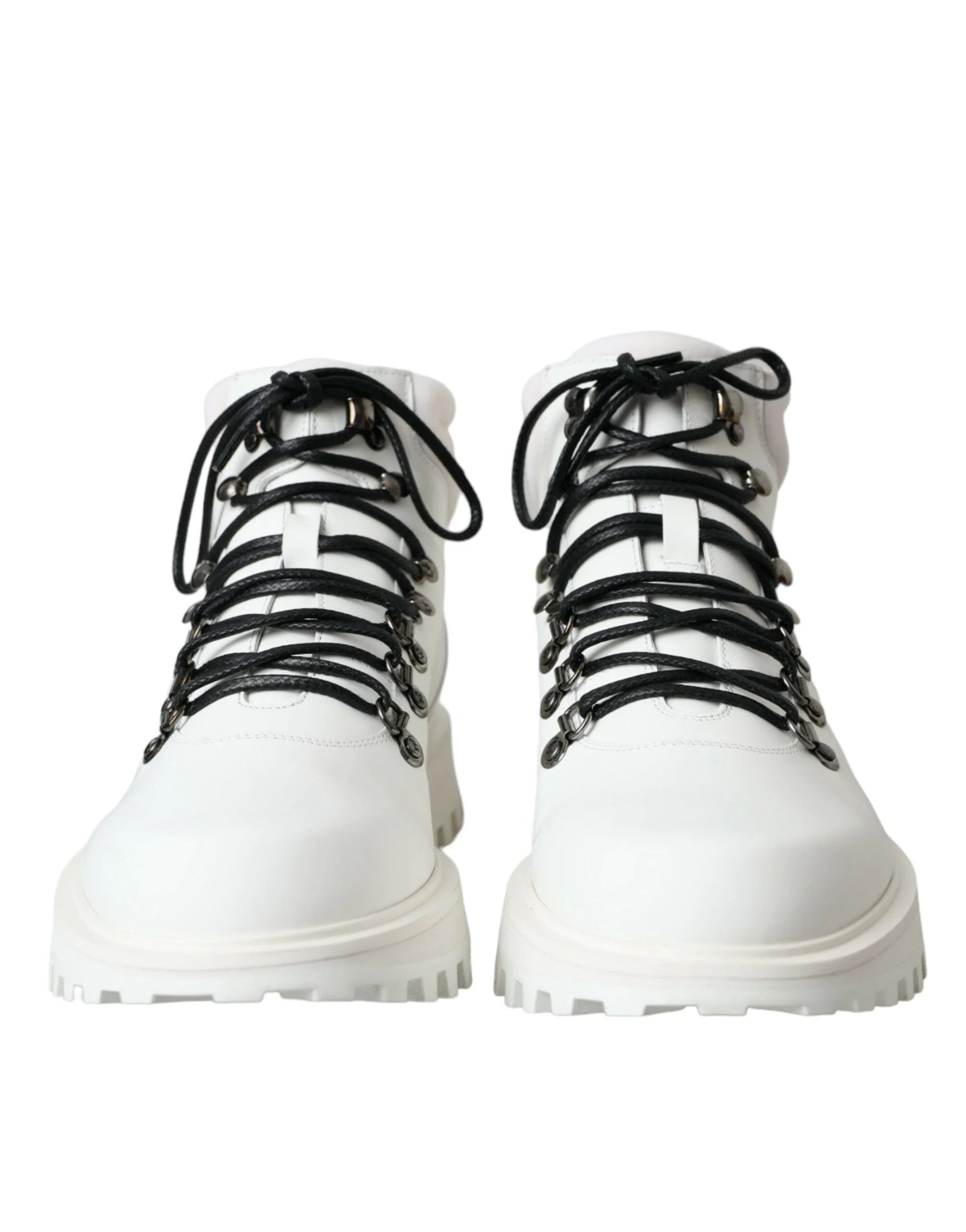 Dolce & Gabbana White Vulcano Trekking Men Ankle Boots Shoes LUNESCAPE