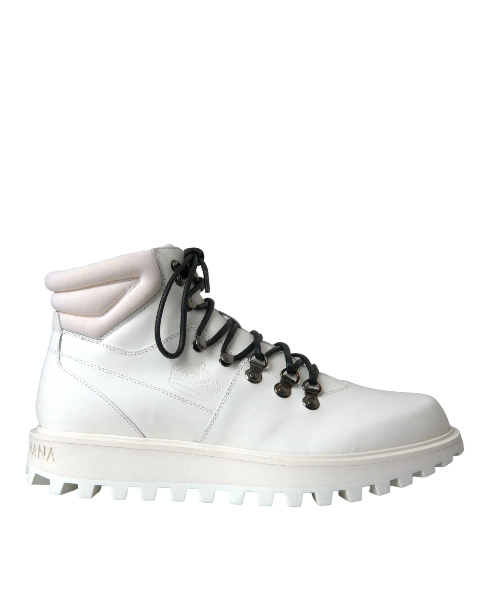 Dolce & Gabbana White Vulcano Trekking Men Ankle Boots Shoes LUNESCAPE