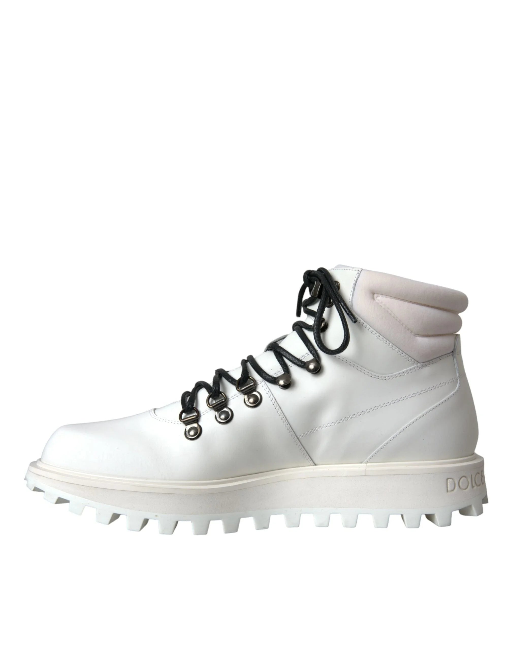 Dolce & Gabbana White Vulcano Trekking Men Ankle Boots Shoes LUNESCAPE