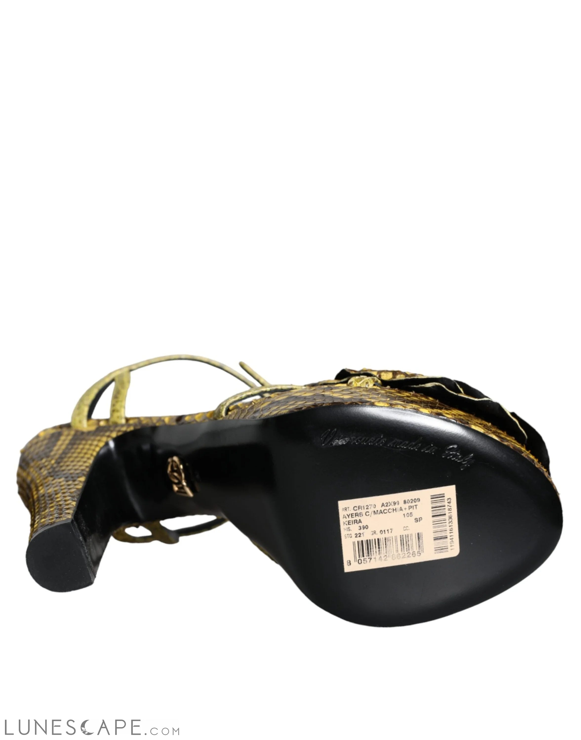 Dolce & Gabbana Yellow Exotic Leather Ankle Strap Heels Sandals Shoes LUNESCAPE