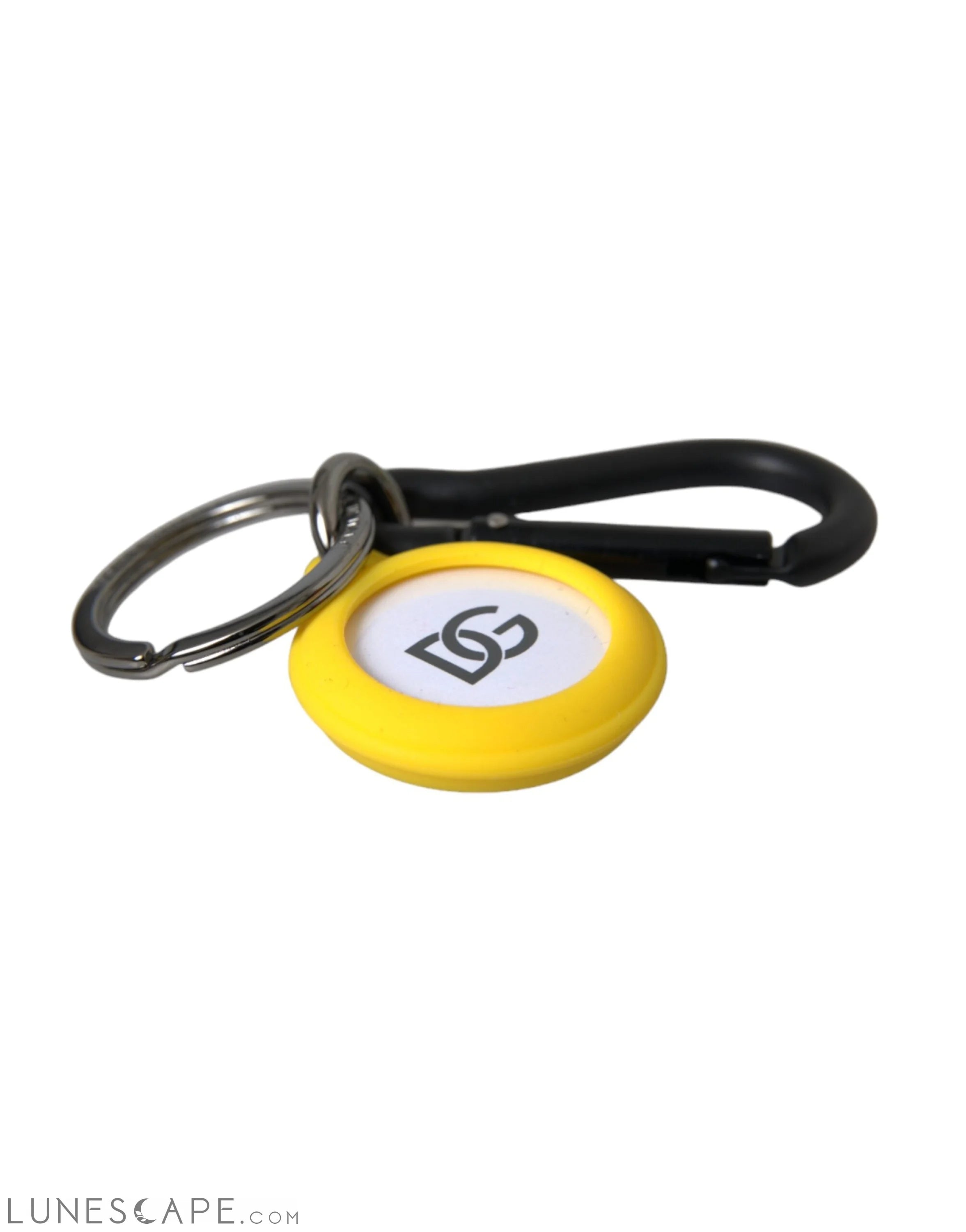 Dolce & Gabbana Yellow Rubber DG Logo Round Brass Metal Keychain LUNESCAPE
