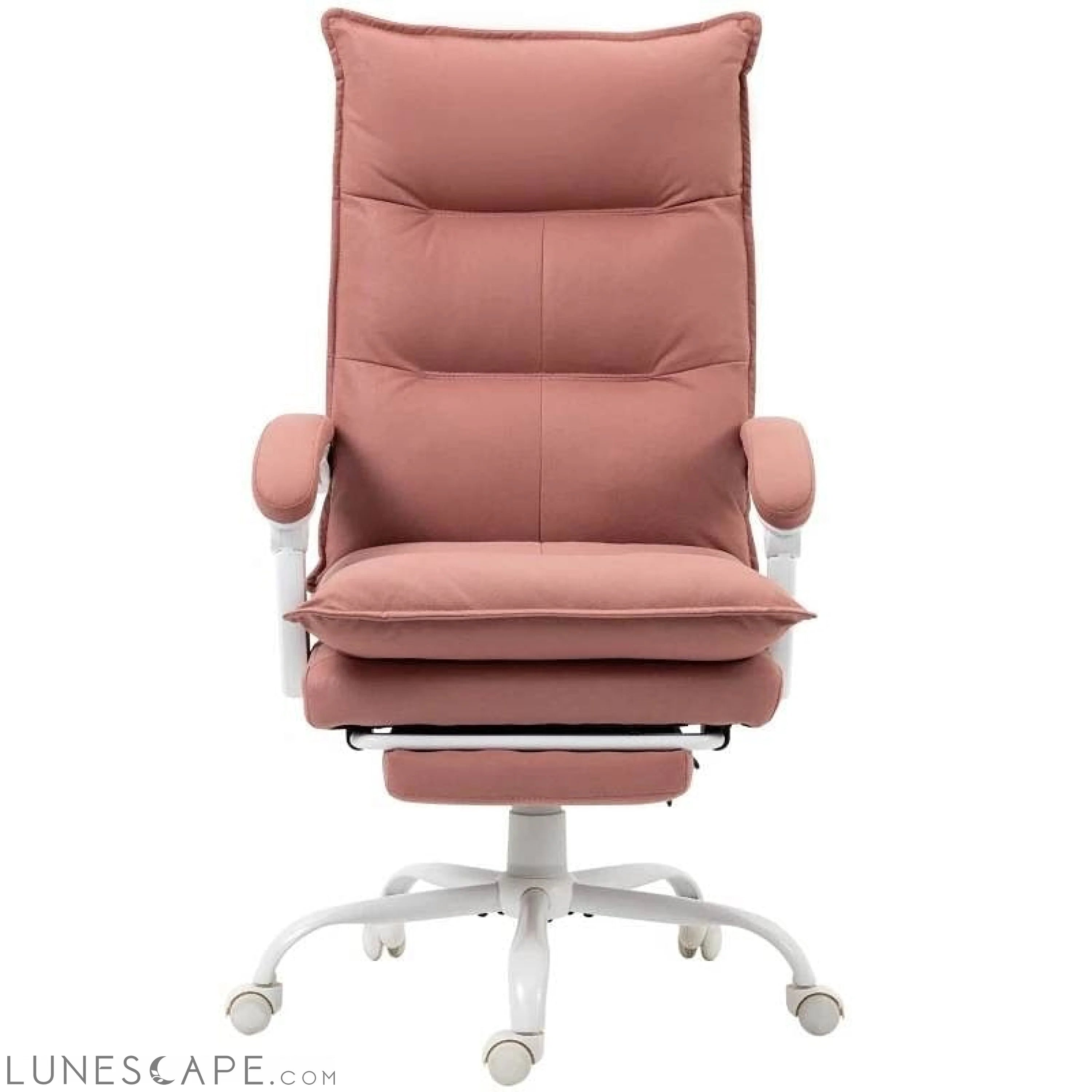 Double Padded Executive Massage Heated Office Chair Salmon LUNESCAPE