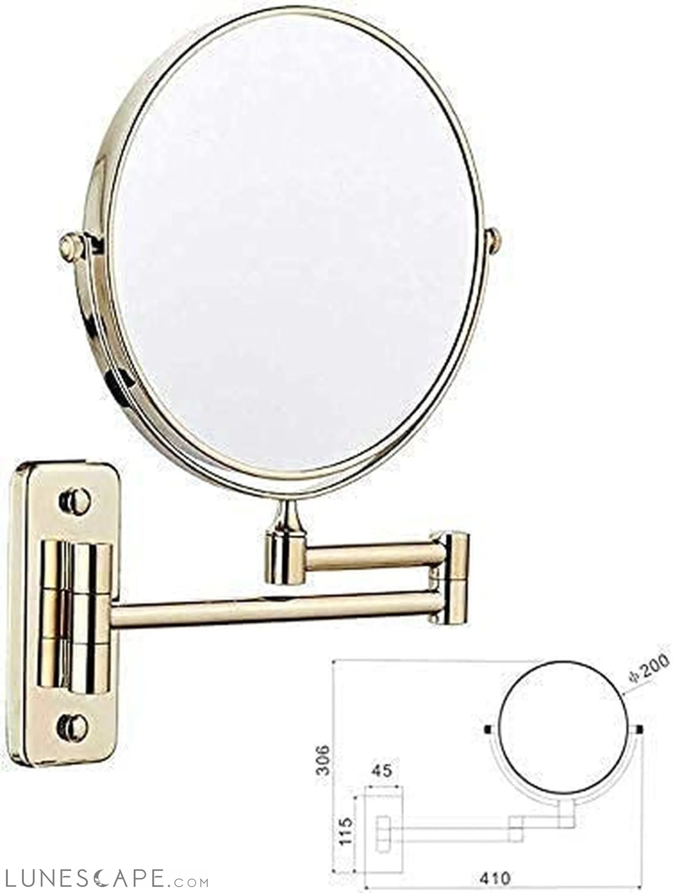 Double-Sided Vanity Mirror with 3X Magnification LUNESCAPE