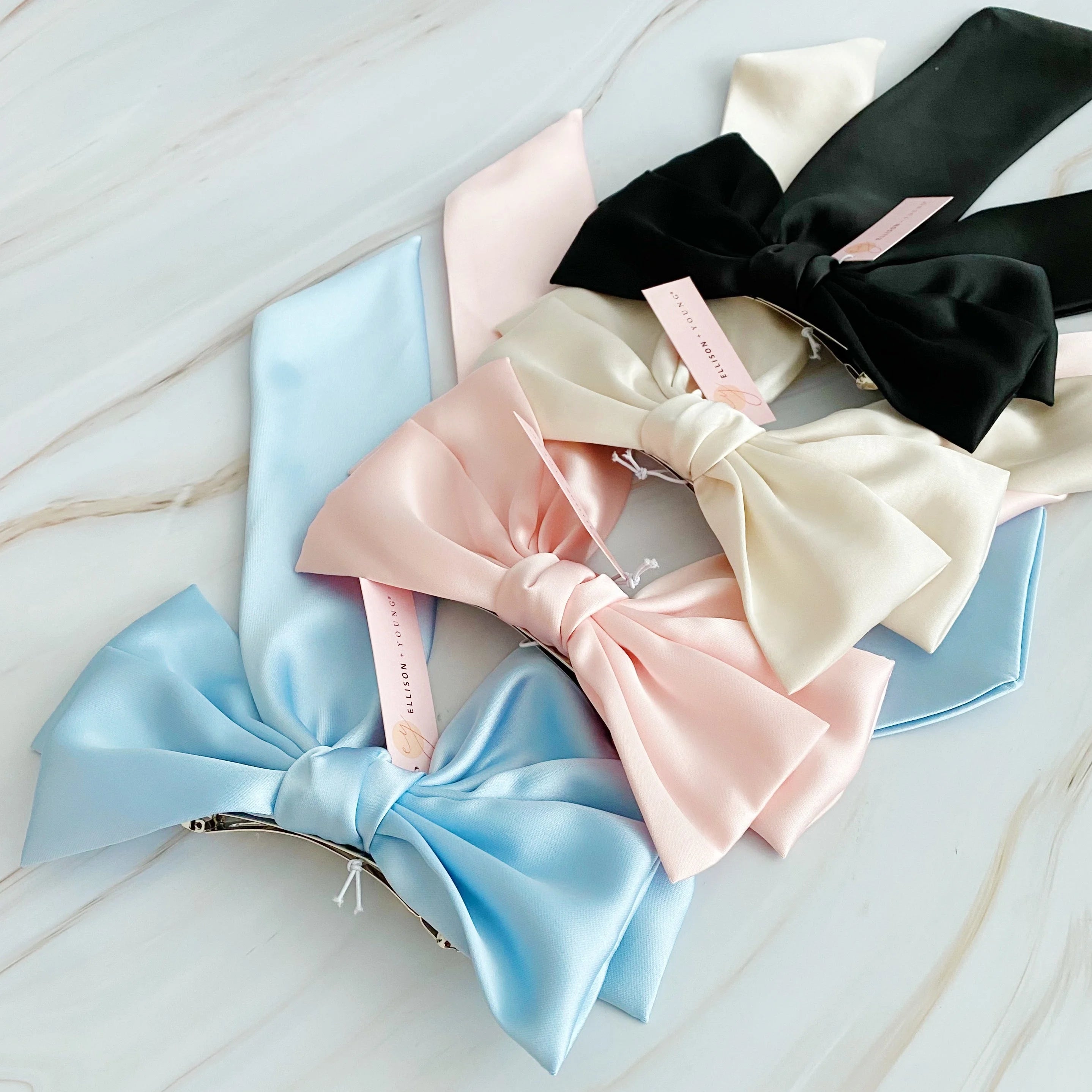 Doubled Satin Bow Hair Clip LUNESCAPE