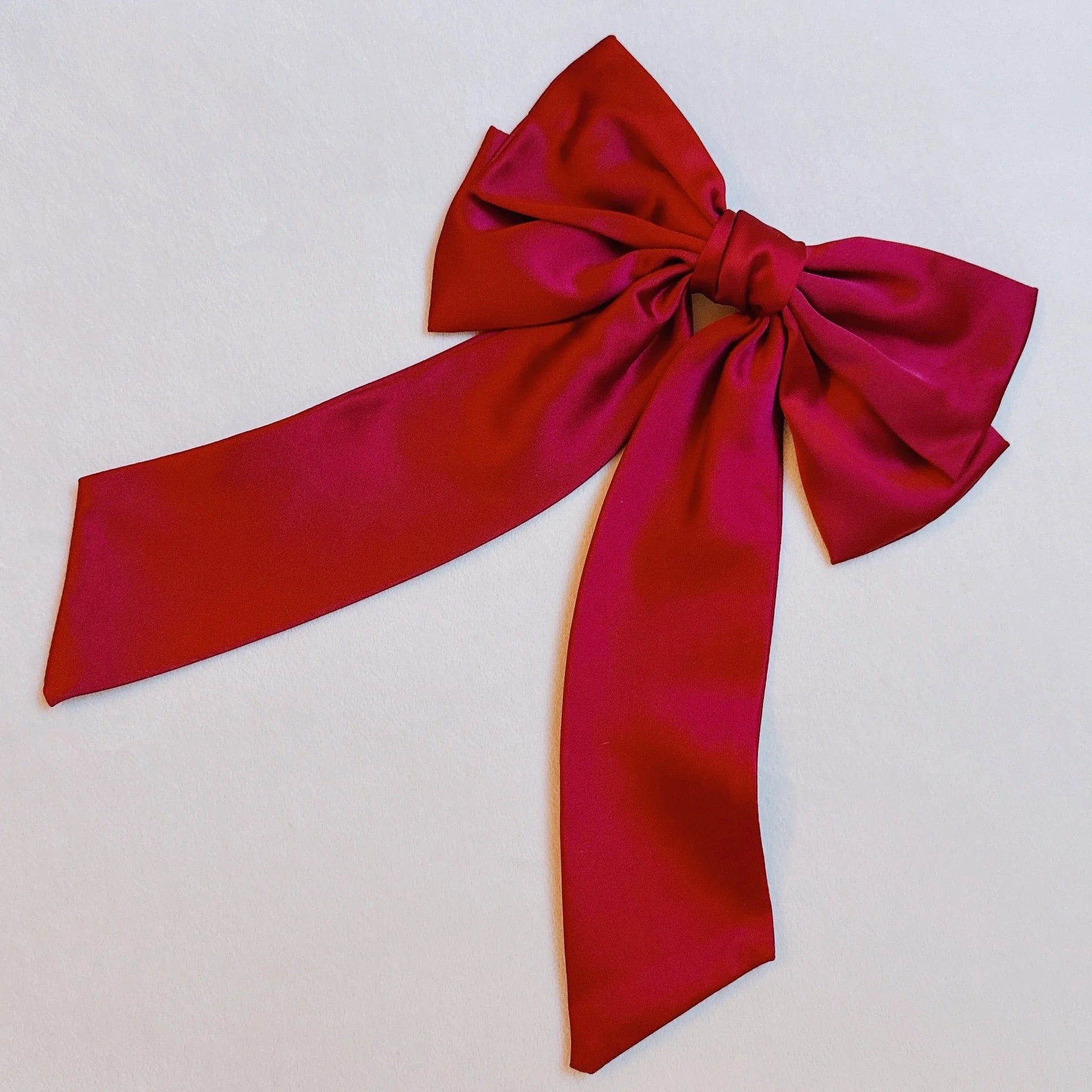 Doubled Satin Bow Hair Clip LUNESCAPE