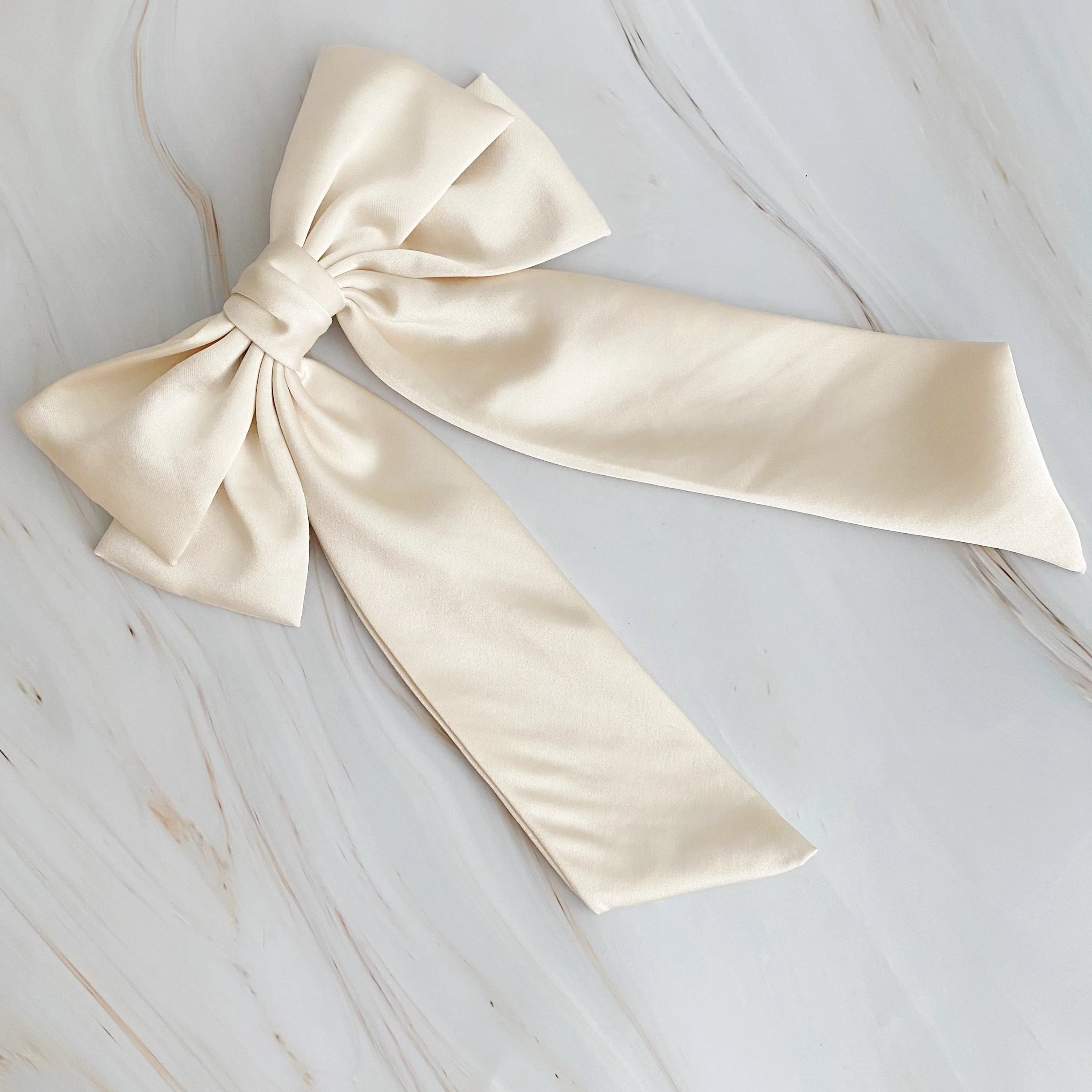 Doubled Satin Bow Hair Clip LUNESCAPE