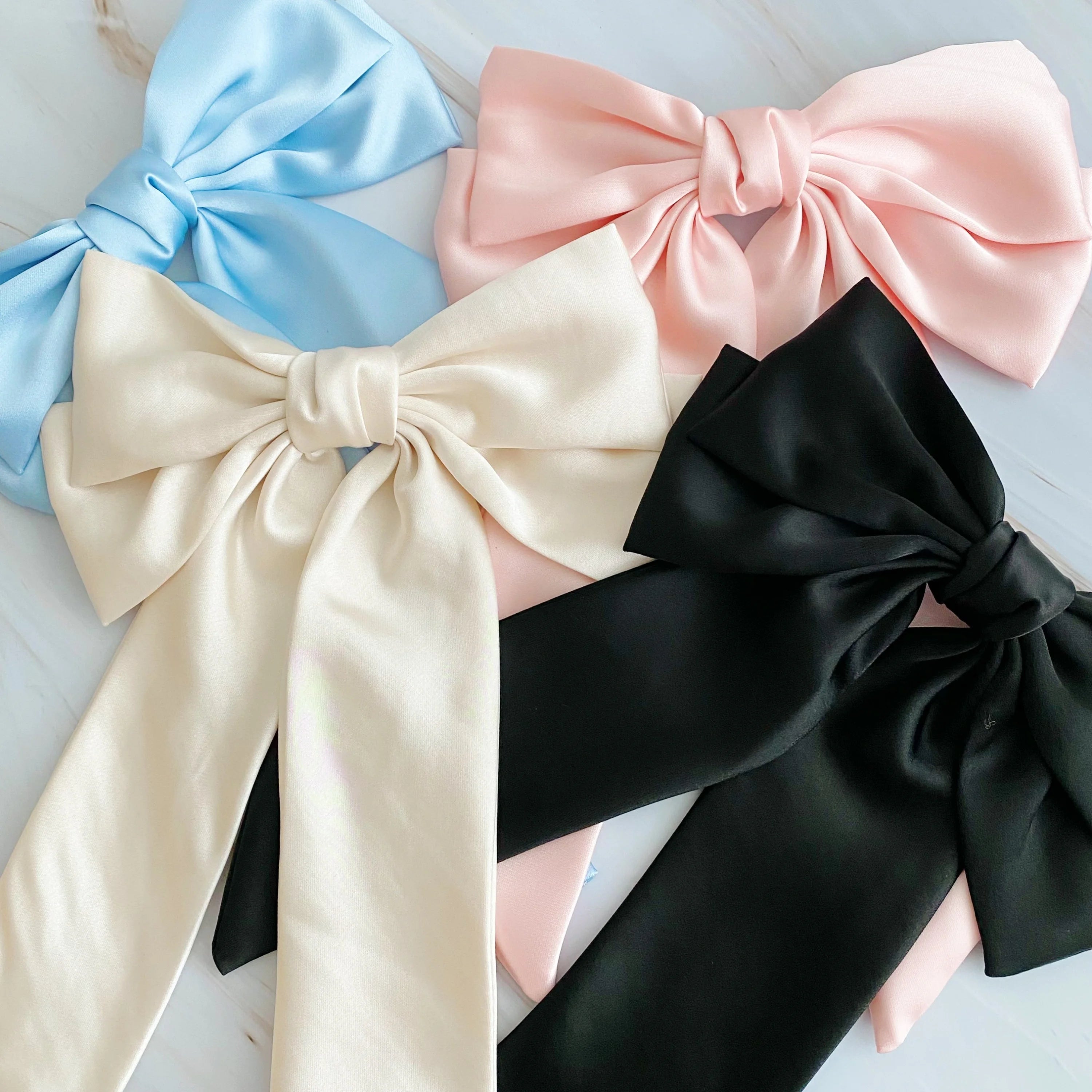 Doubled Satin Bow Hair Clip LUNESCAPE