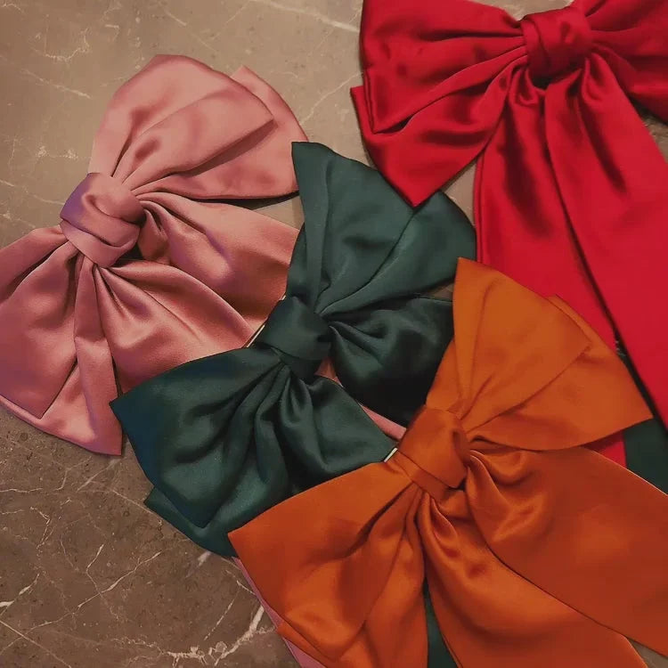 Doubled Satin Bow Hair Clip LUNESCAPE