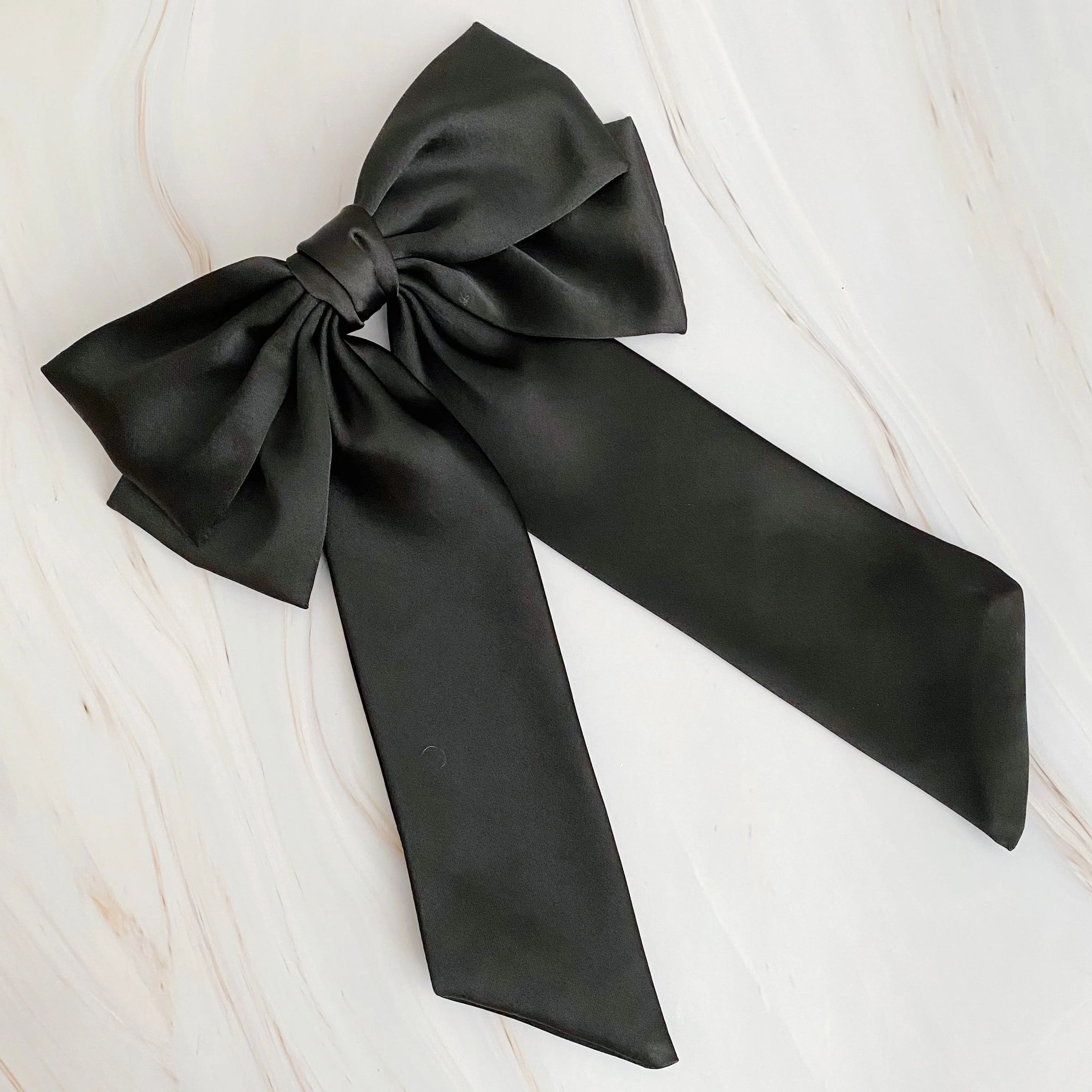 Doubled Satin Bow Hair Clip LUNESCAPE