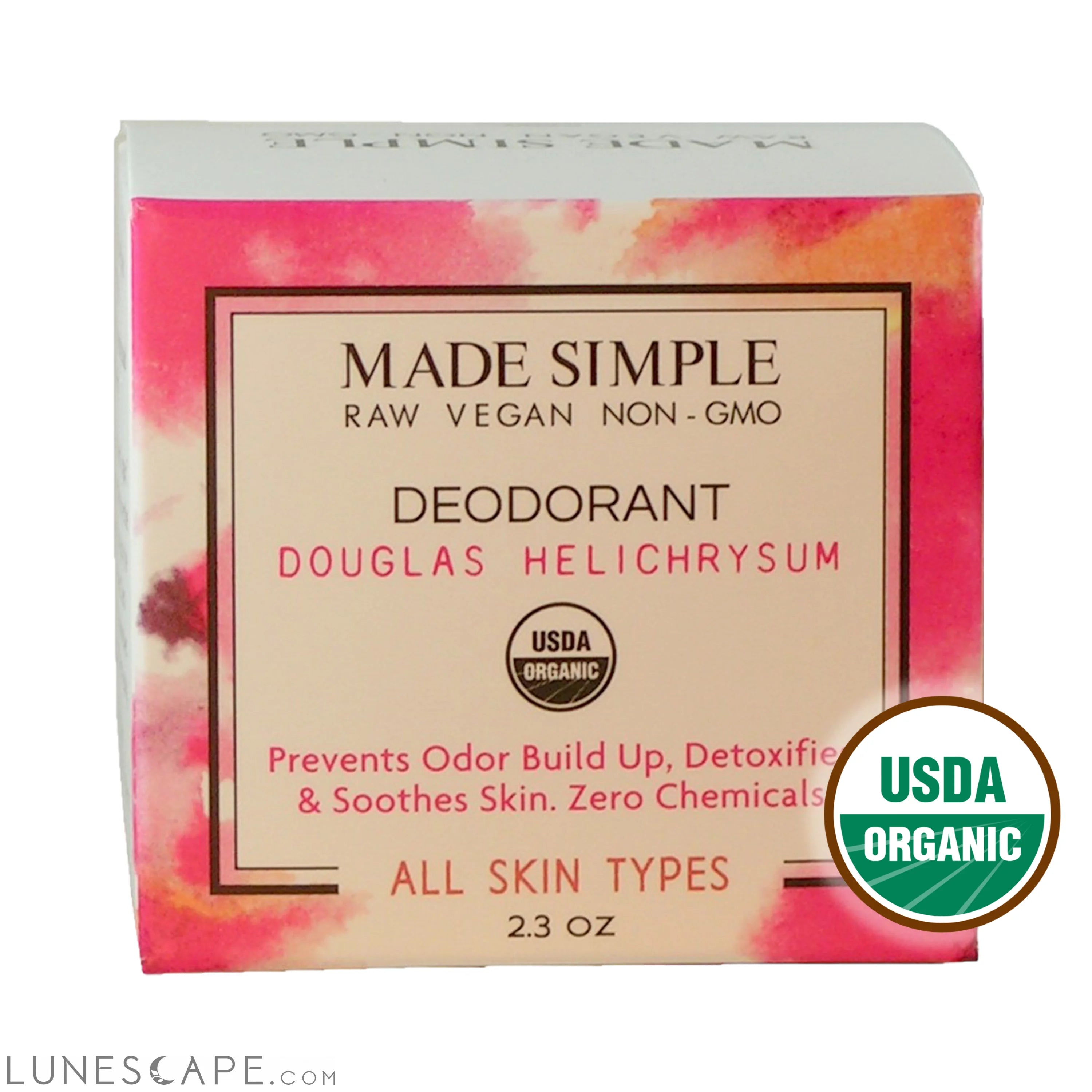 Douglas Fir Helichrysum Deodorant - Certified Organic & Vegan LUNESCAPE