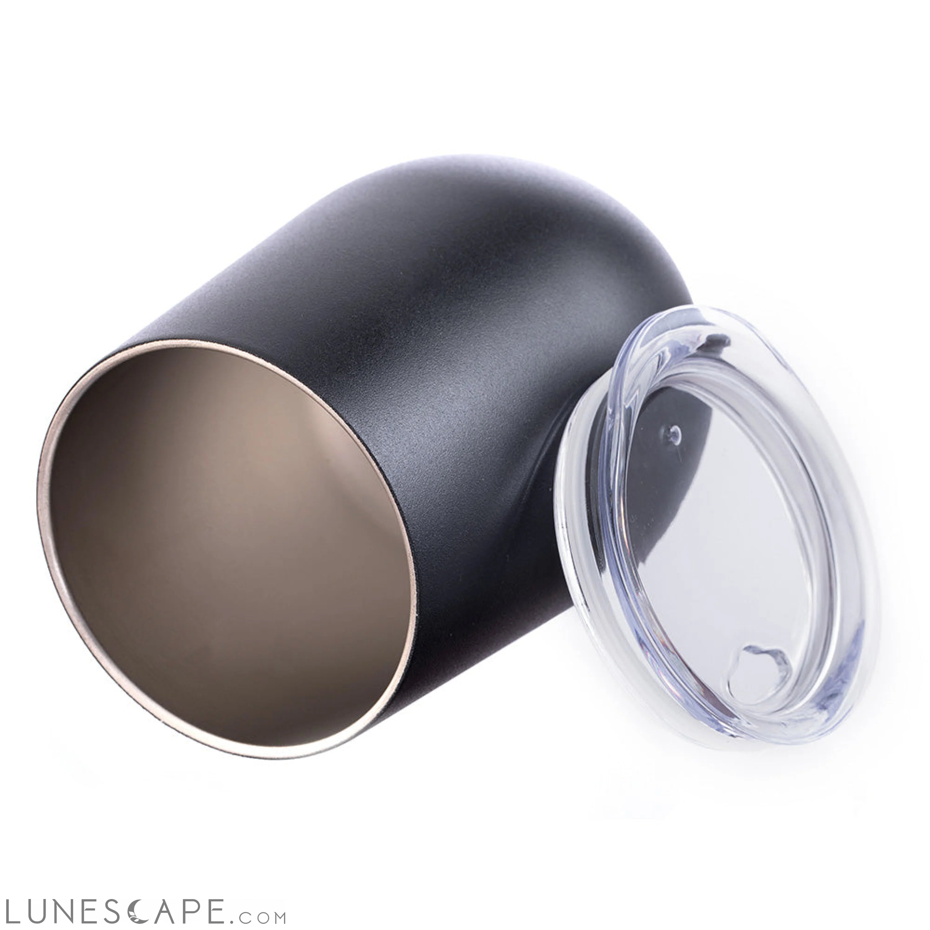 DRINCO® 12oz Insulated Wine Tumbler Glass (Matte Charcoal) LUNESCAPE