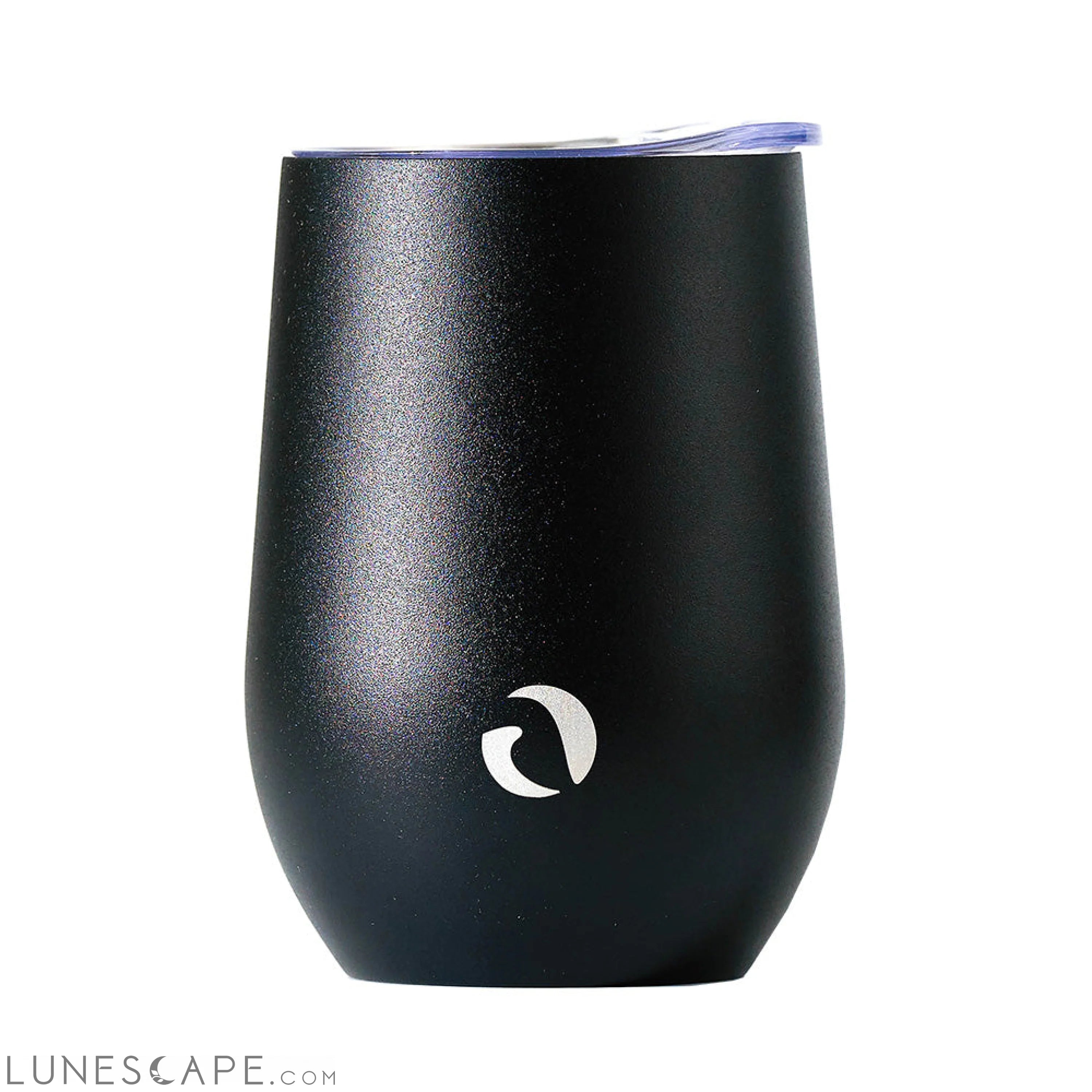 DRINCO® 12oz Insulated Wine Tumbler Glass (Matte Charcoal) LUNESCAPE