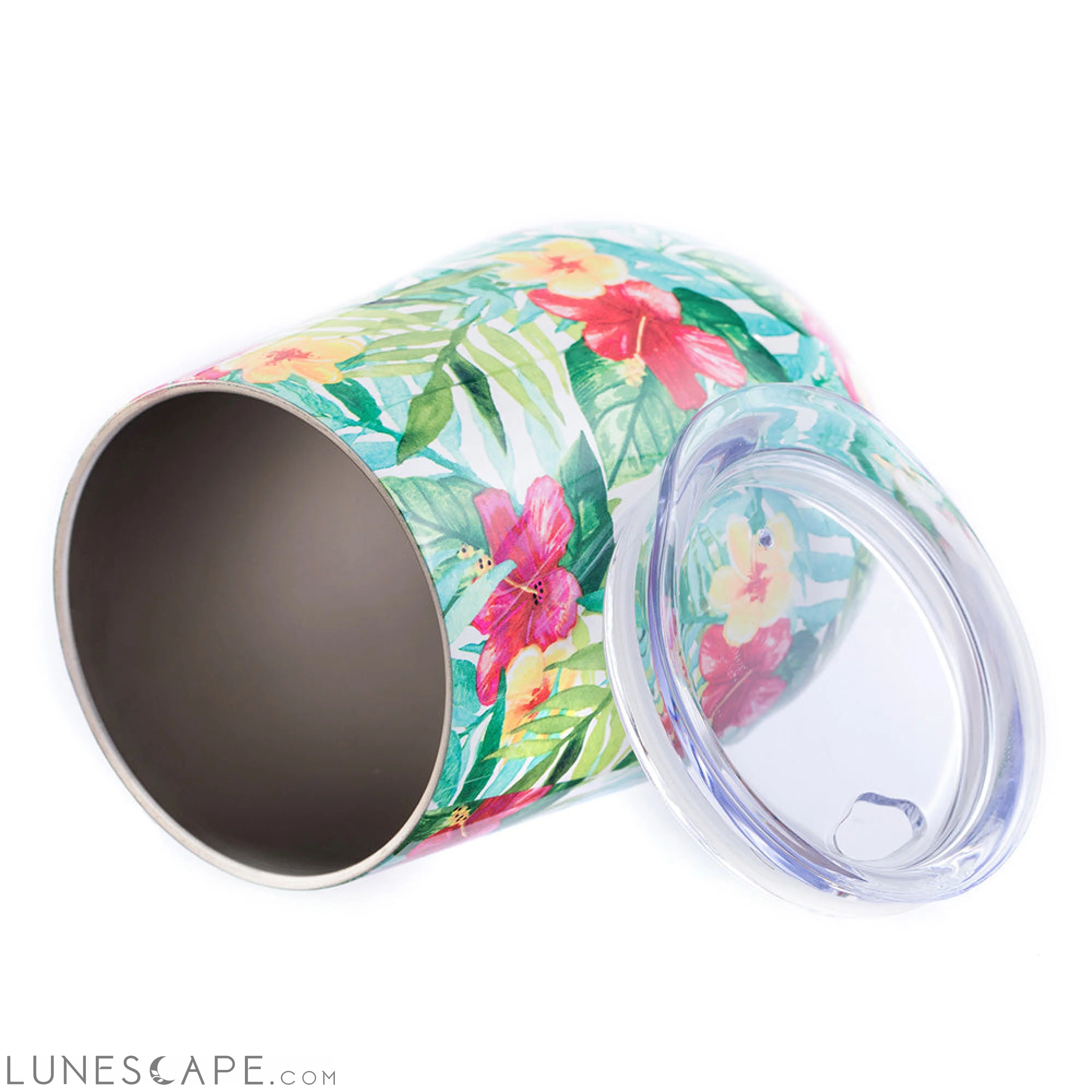 DRINCO® 12oz Insulated Wine Tumbler Glass (Tropical Hues) LUNESCAPE