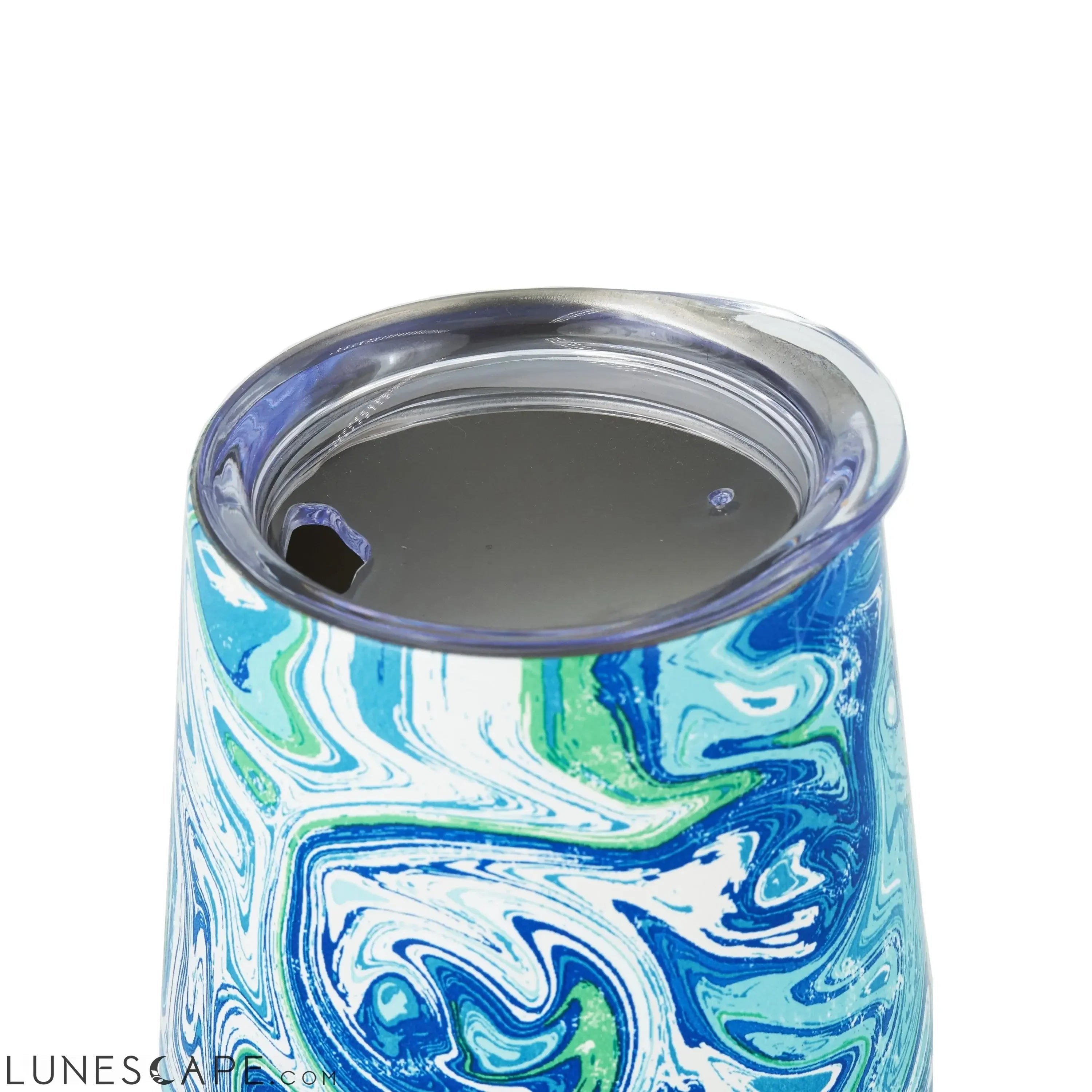 DRINCO® 12oz Insulated Wine Tumbler Glass (Venice Swirl) LUNESCAPE