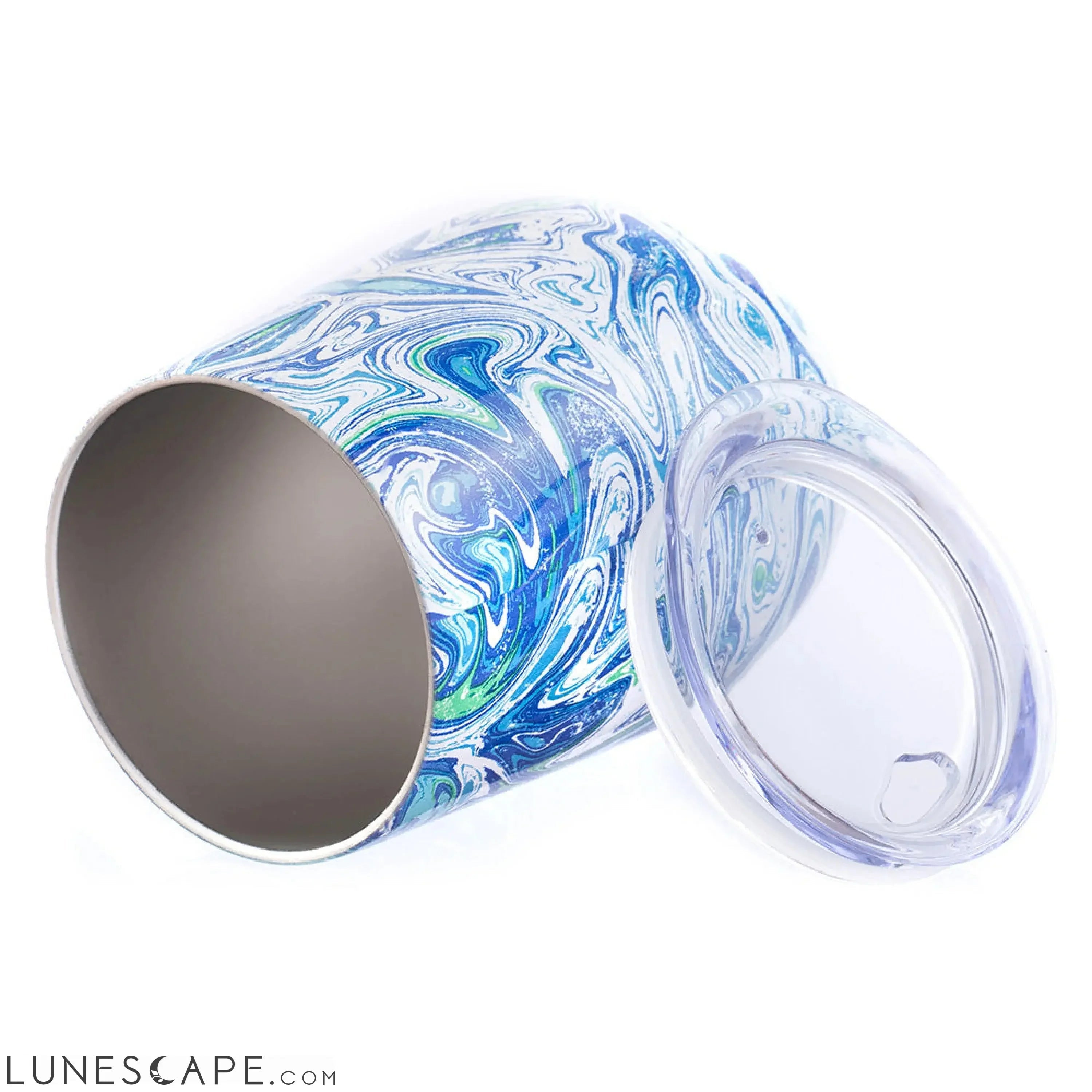 DRINCO® 12oz Insulated Wine Tumbler Glass (Venice Swirl) LUNESCAPE