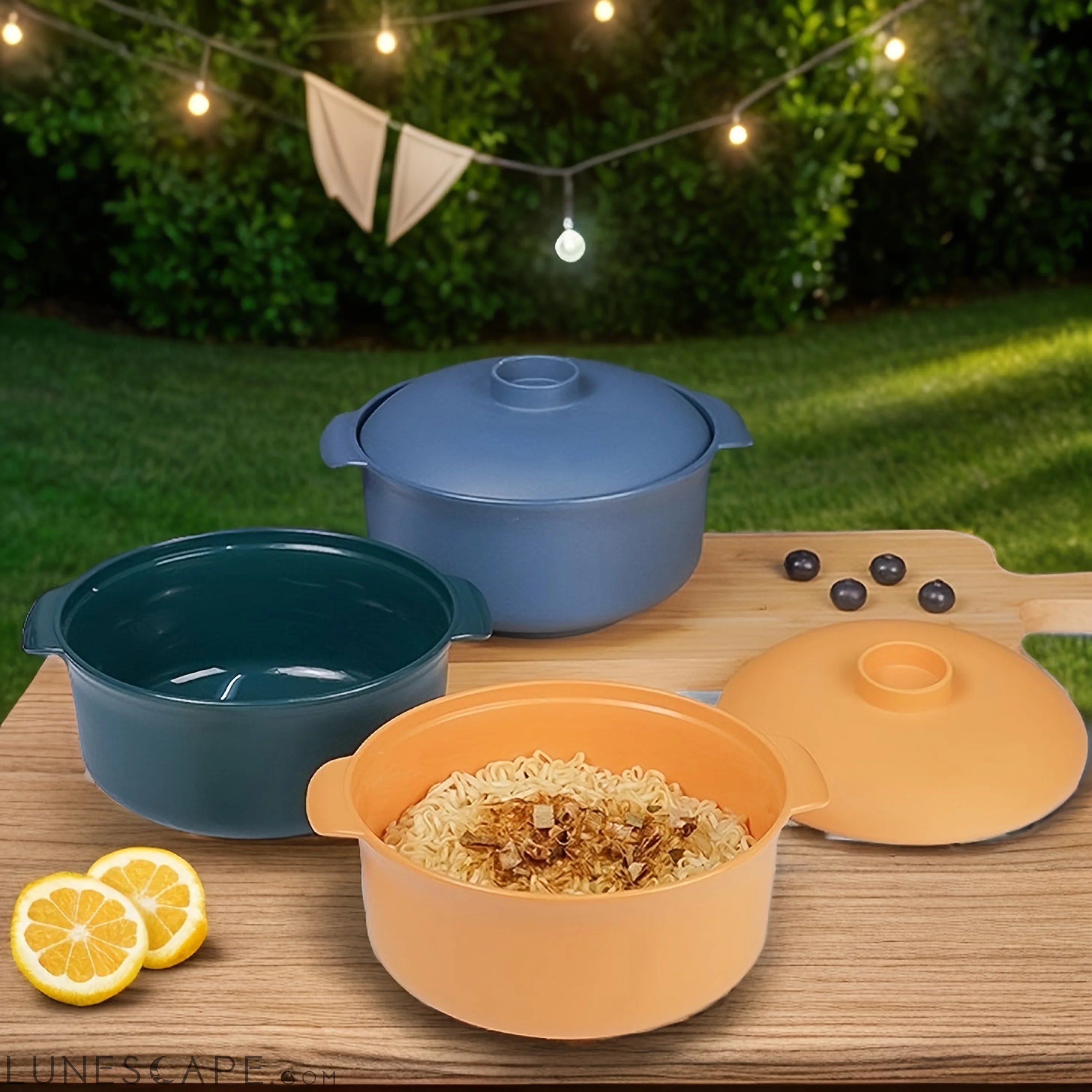 Durable NonSlip Microwave Safe Salad Bowl with Lid LUNESCAPE