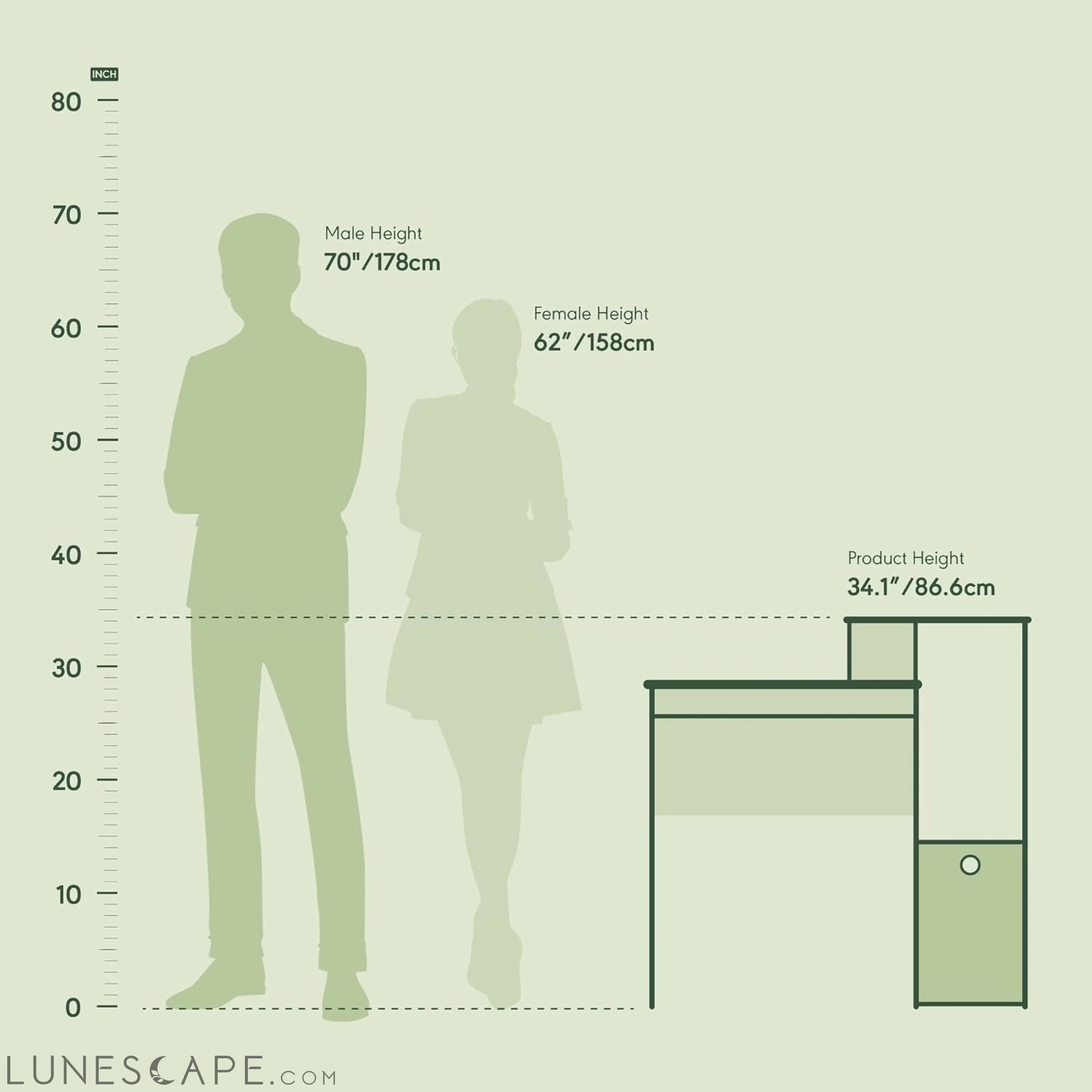 Econ Multipurpose Home Office Computer Writing Desk, French Oak Grey LUNESCAPE