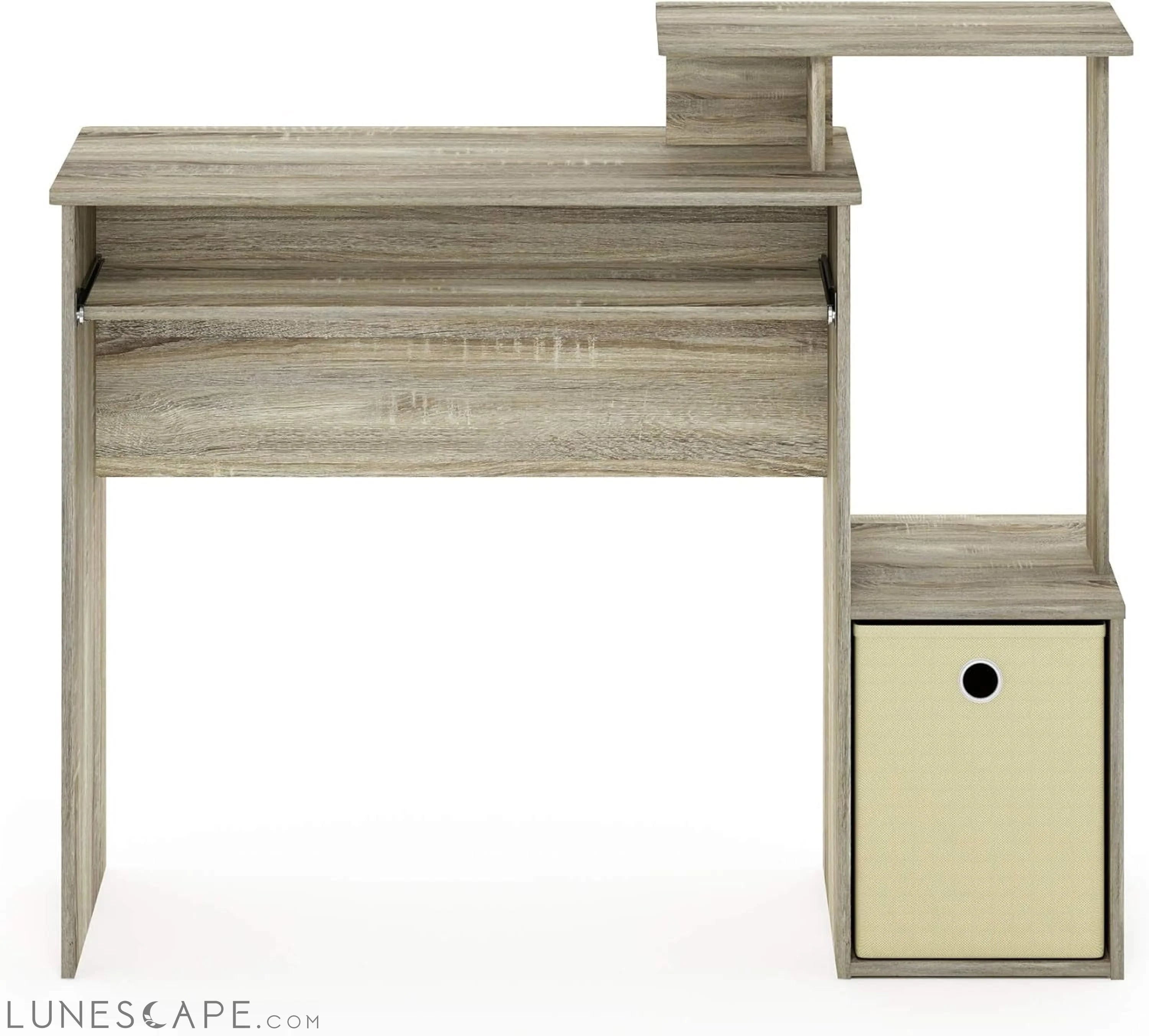 Econ Multipurpose Home Office Computer Writing Desk, Sonoma Oak/Ivory LUNESCAPE