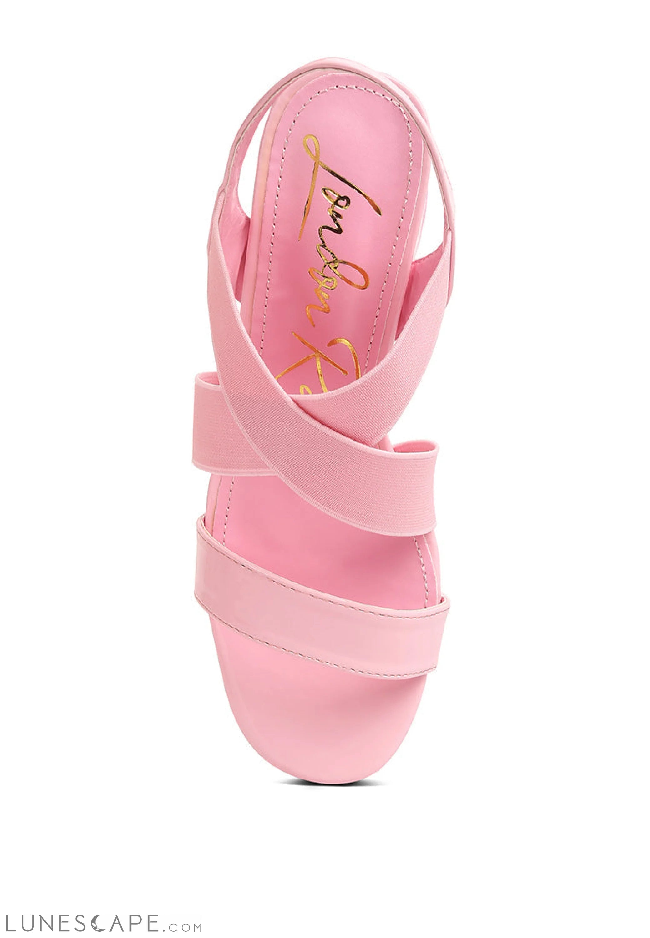 Elastic Straps Block Heel Sandals LUNESCAPE