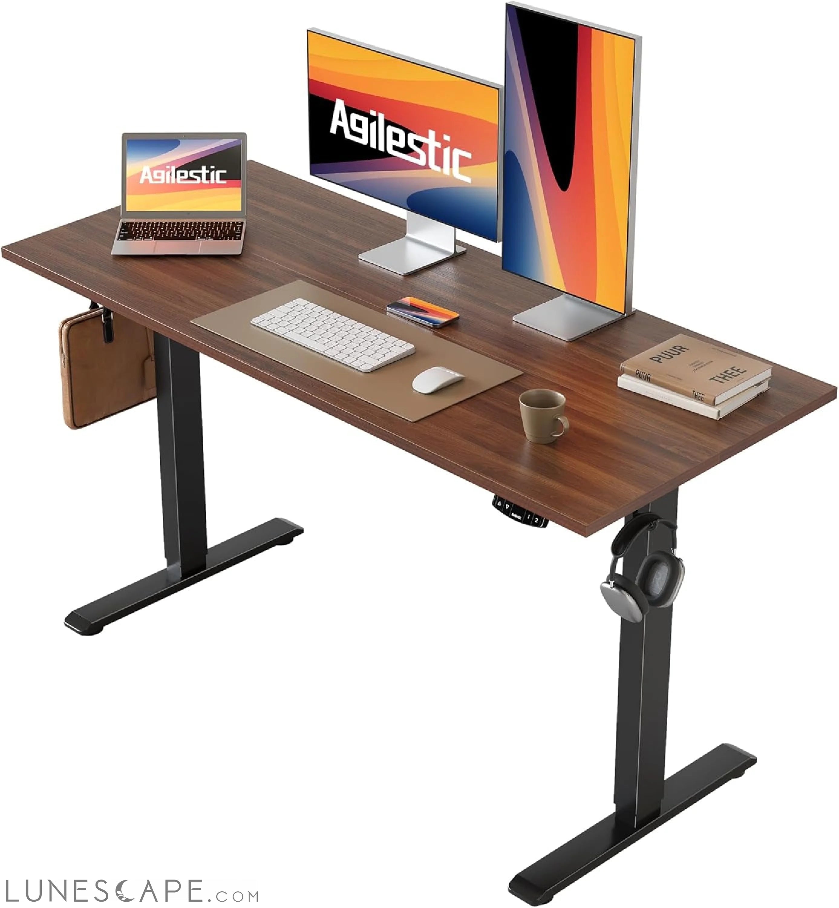 Electric Standing Desk, 48 X 24 Inches Height Adjustable Desk, Sit LUNESCAPE