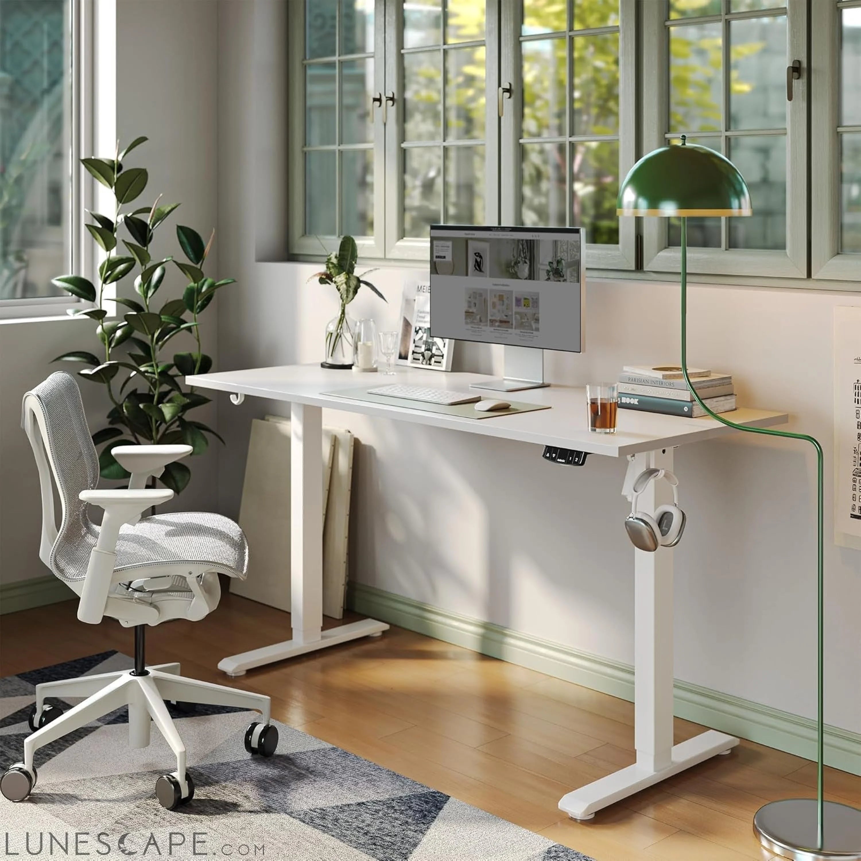 Electric Standing Desk, 48 X 24 Inches Height Adjustable Desk, Sit LUNESCAPE