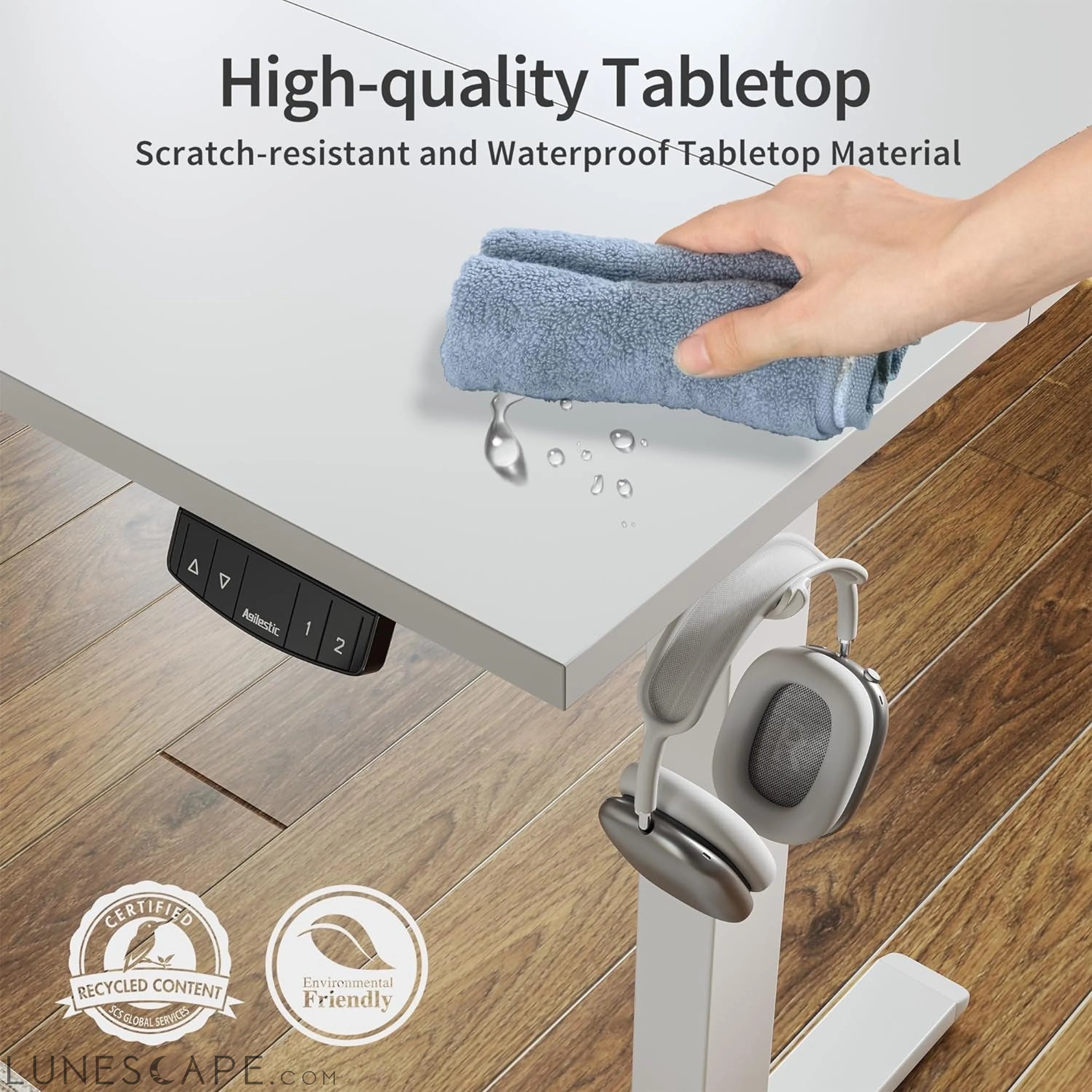 Electric Standing Desk, 48 X 24 Inches Height Adjustable Desk, Sit LUNESCAPE