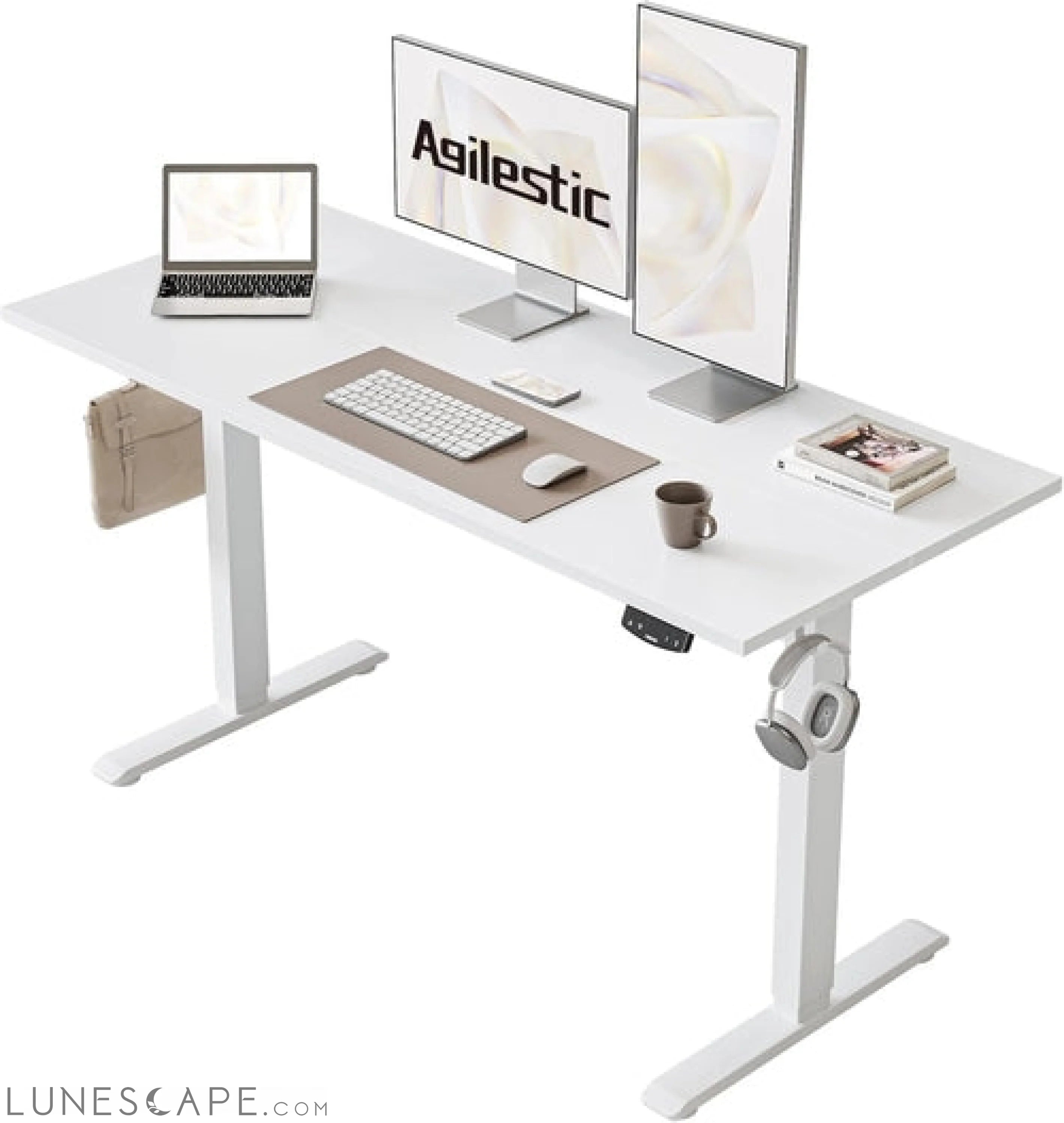 Electric Standing Desk, 48 X 24 Inches Height Adjustable Desk, Sit LUNESCAPE