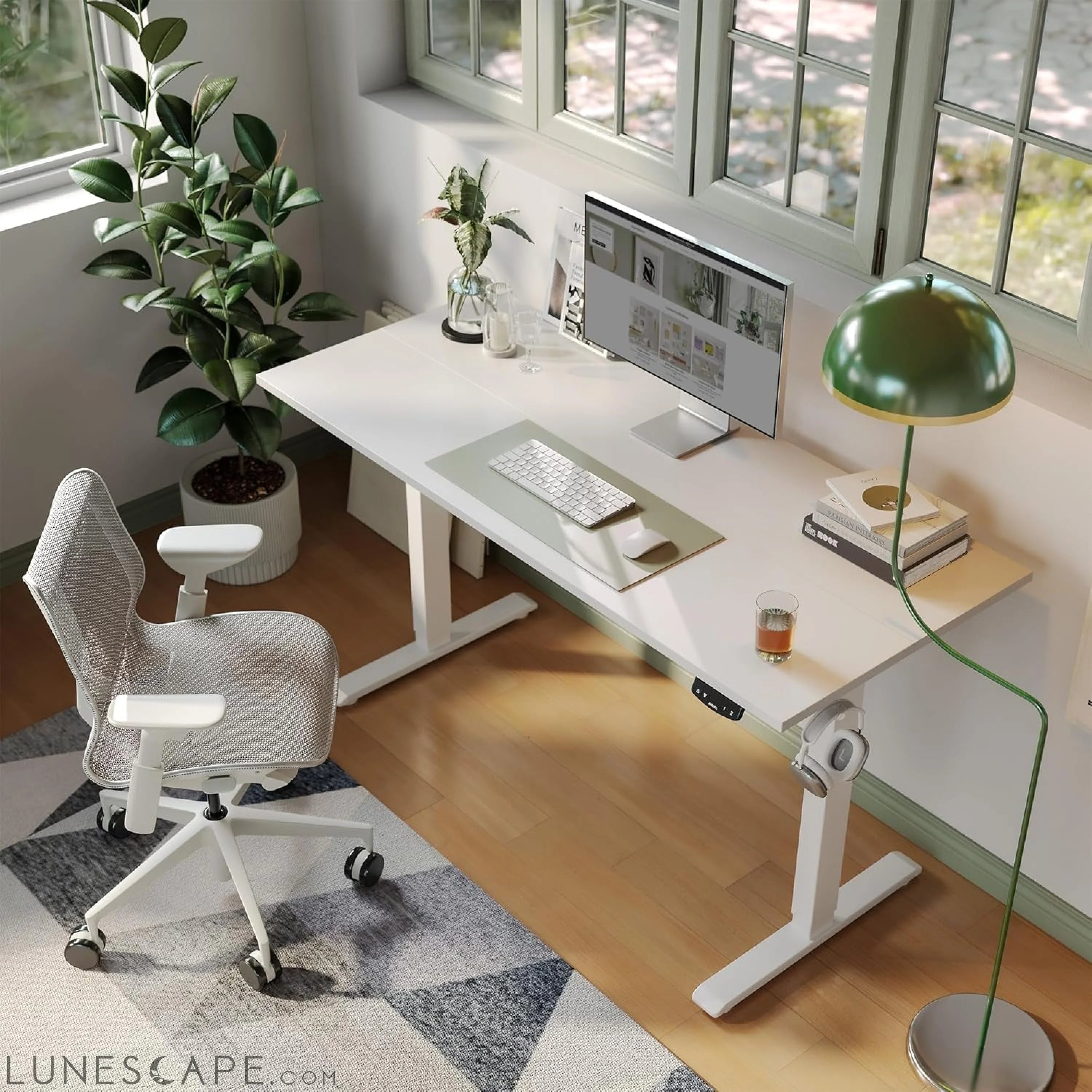 Electric Standing Desk, 48 X 24 Inches Height Adjustable Desk, Sit LUNESCAPE