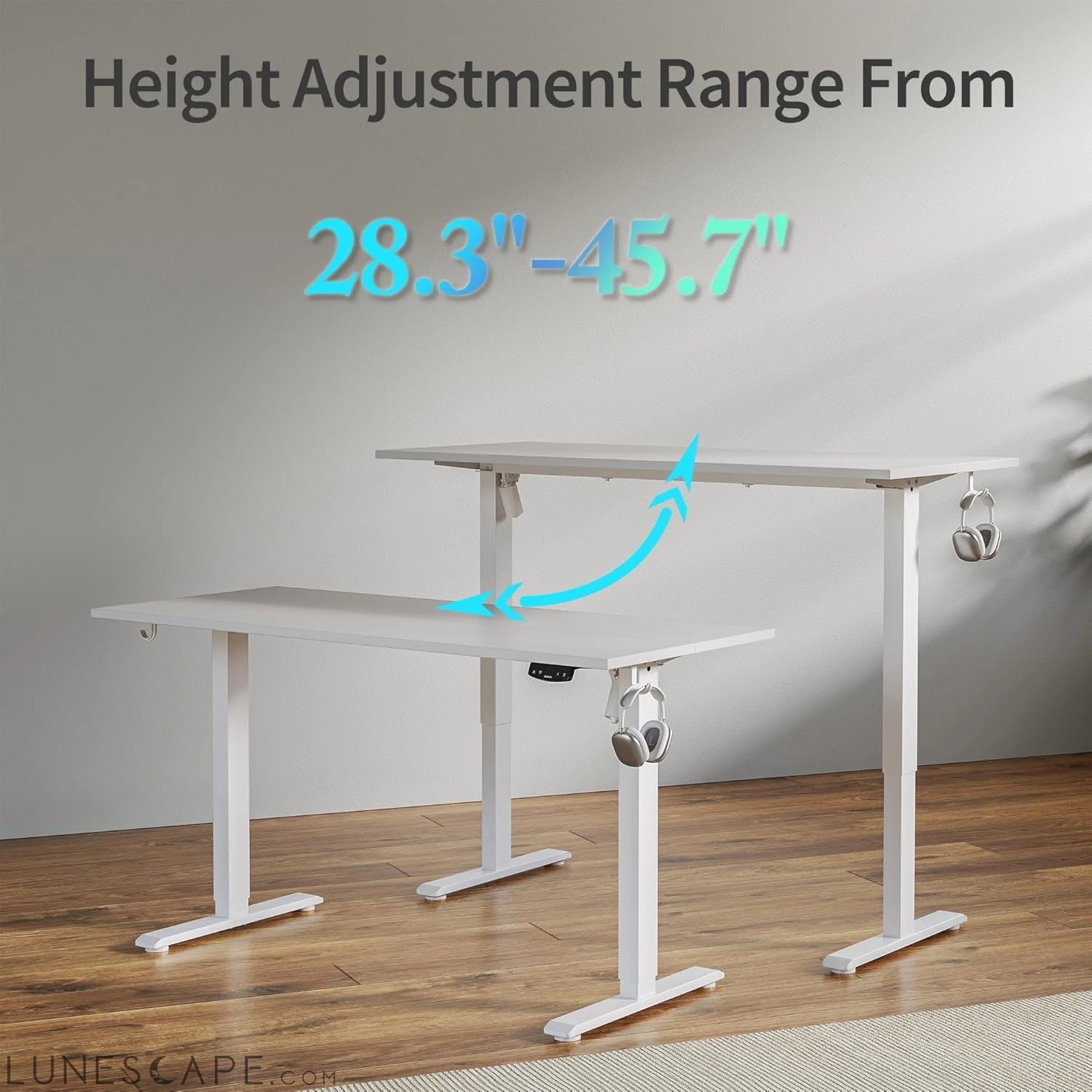 Electric Standing Desk, 48 X 24 Inches Height Adjustable Desk, Sit LUNESCAPE