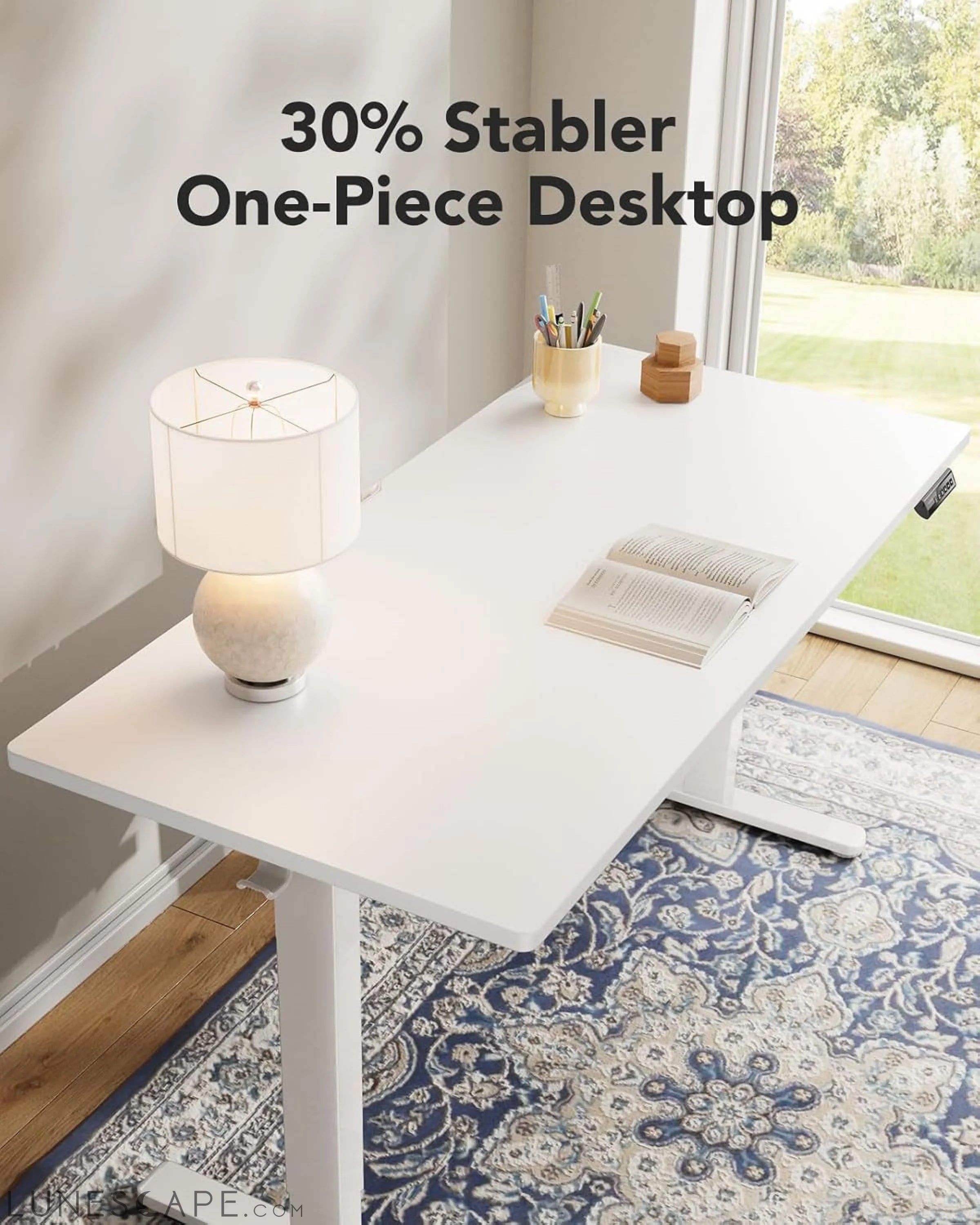 Electric Standing Desk, 48" X 24" Whole Piece Desktop, Adjustable LUNESCAPE