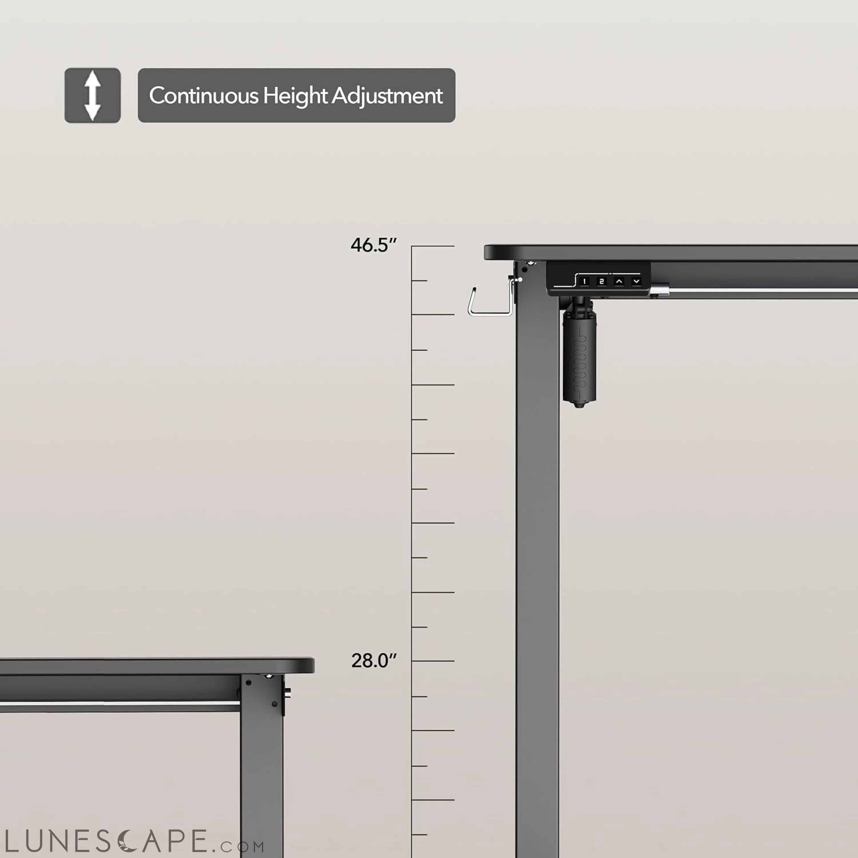 Electric Standing Desk Adjustable Height, Stand up Home Office Desk, LUNESCAPE