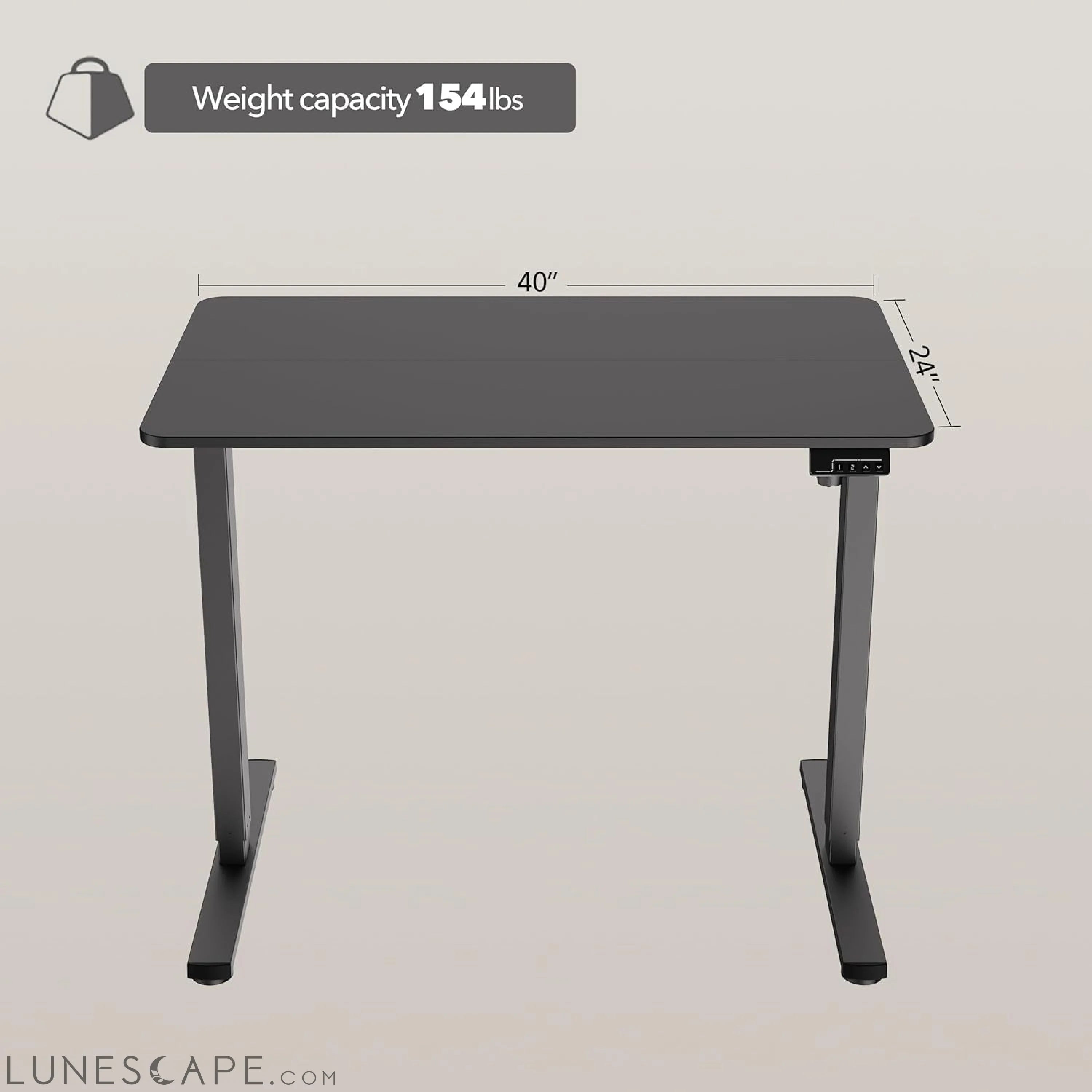 Electric Standing Desk Adjustable Height, Stand up Home Office Desk, LUNESCAPE