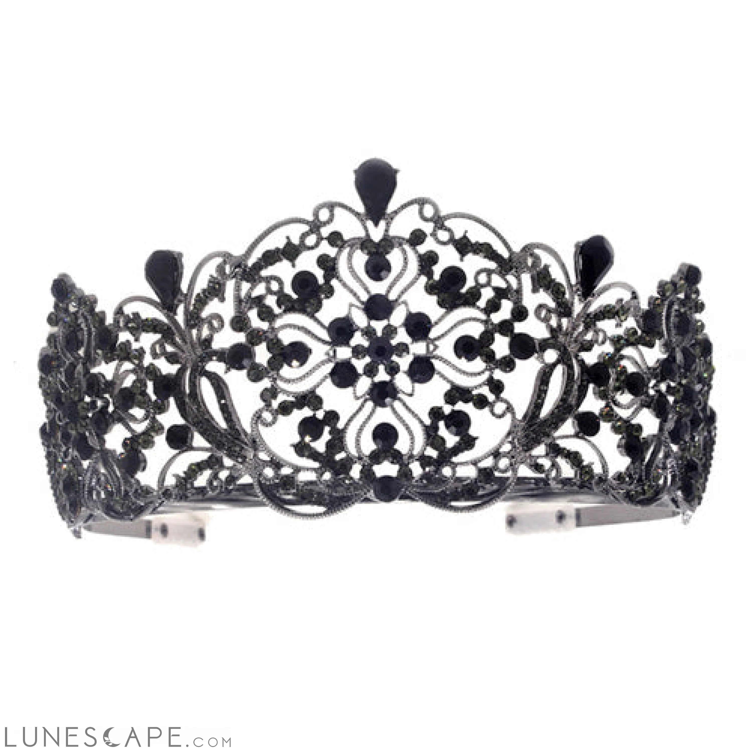 Elegant Crystal Embellished Crown Tiara LUNESCAPE