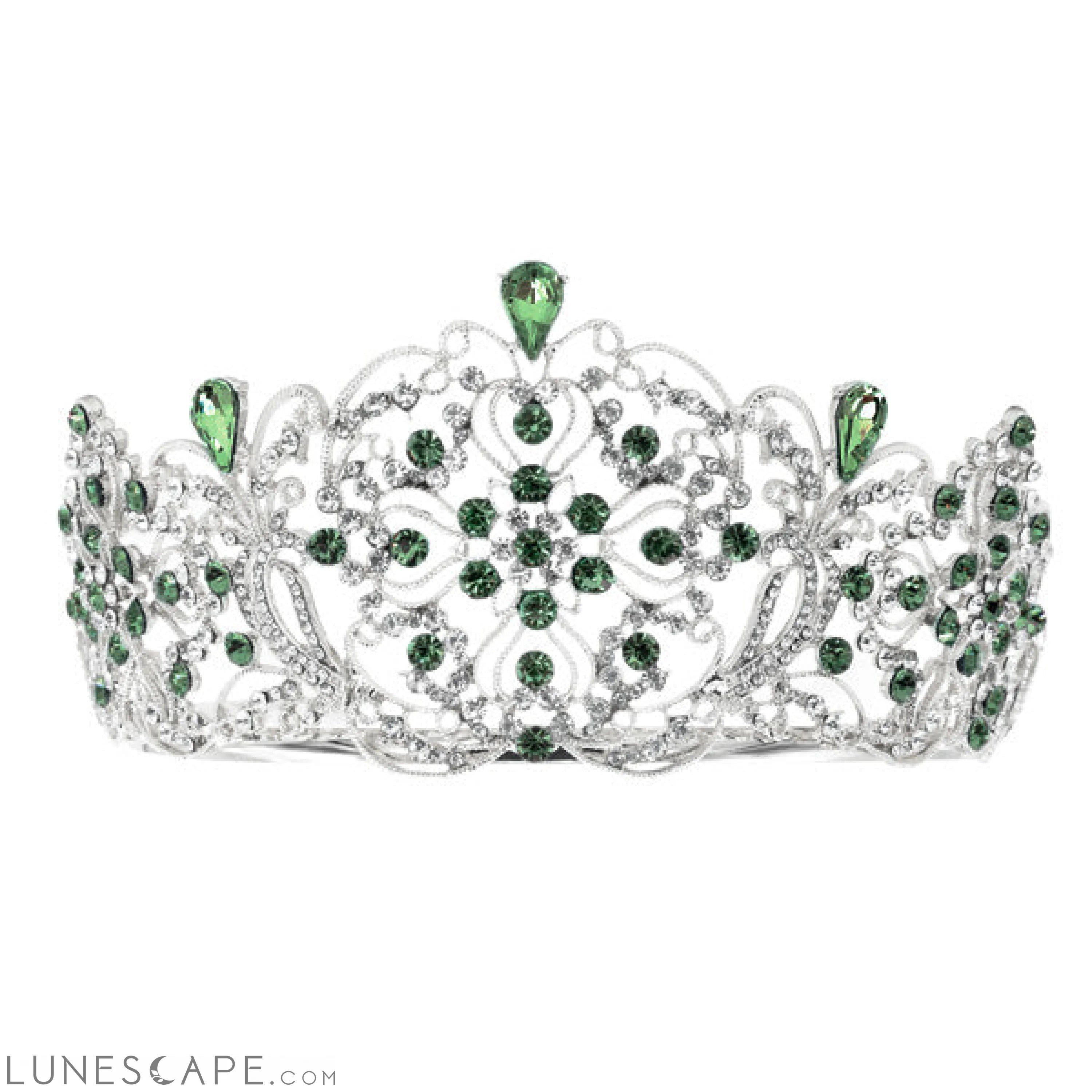 Elegant Crystal Embellished Crown Tiara LUNESCAPE