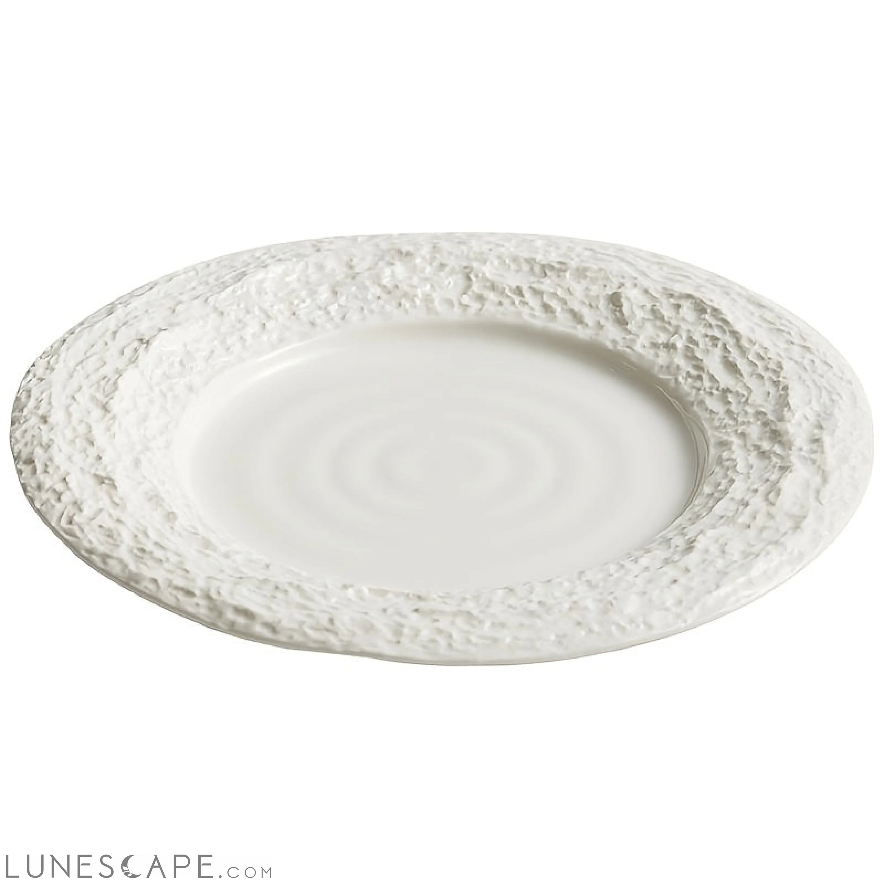 Elegant European Ceramic Dinner Plate with Relief Pattern LUNESCAPE