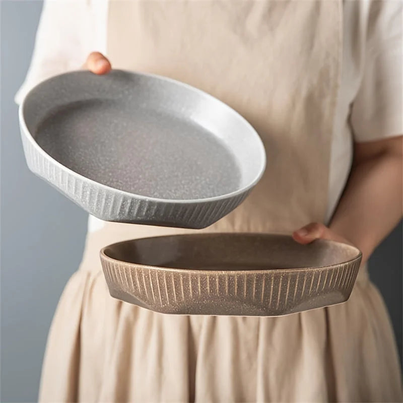 Elegant Mist Gray Porcelain Dinner Plate Dishwasher Microwave Safe LUNESCAPE